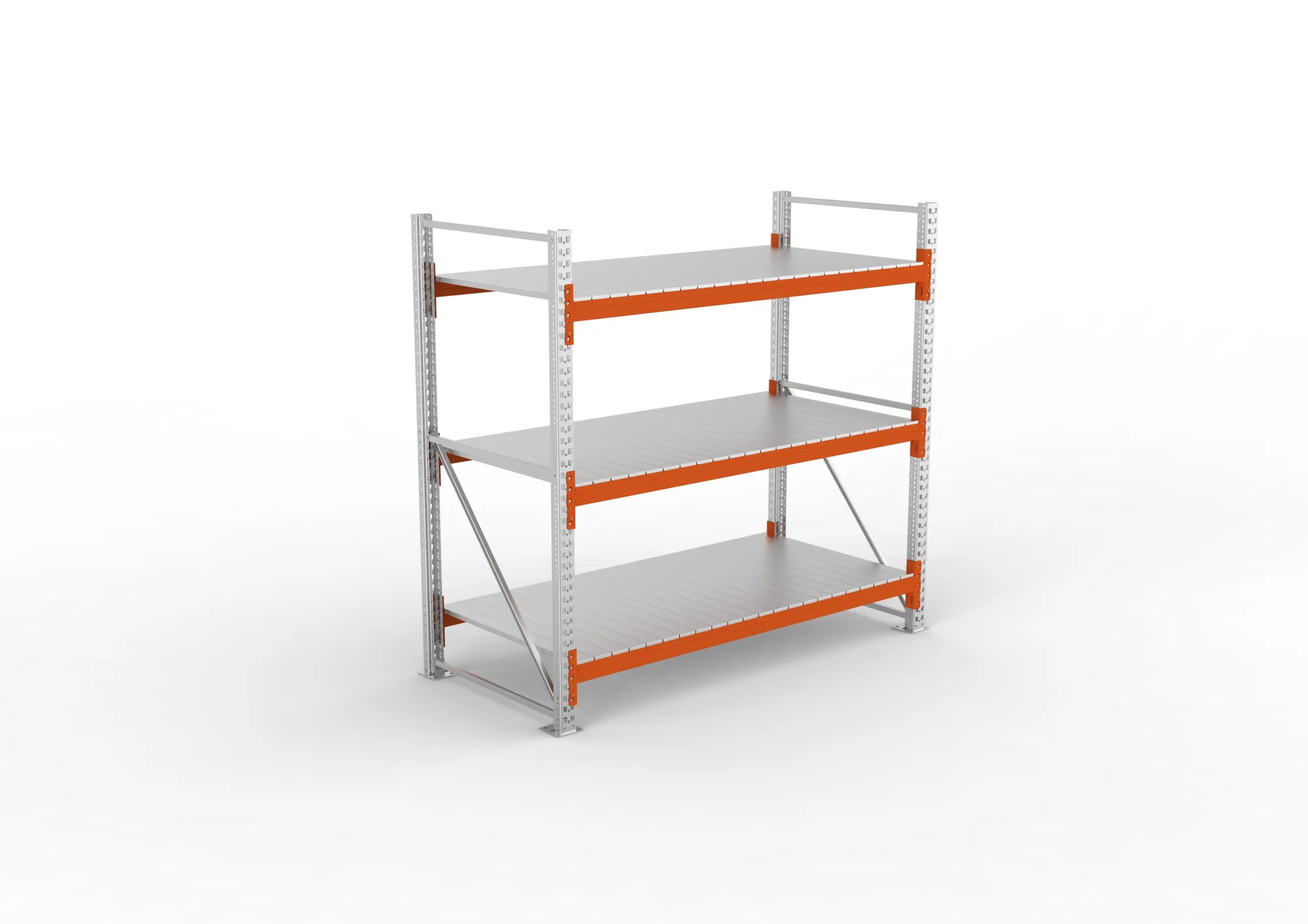 META MULTIPAL | Großfachregal | Grundregal | 2200 x 2700 x 800 mm | Fachlast 2400 kg | 3 Ebenen | Stahlpaneele | verzinkt