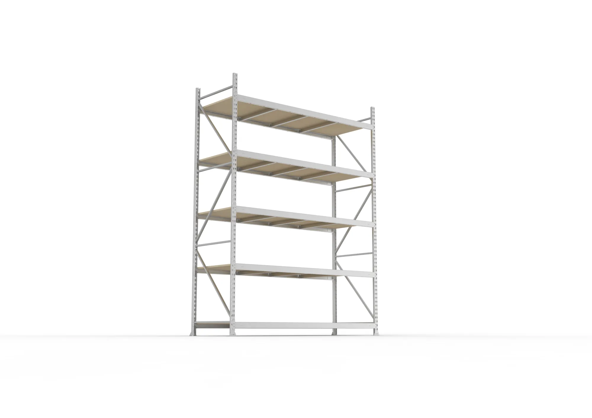 META MINI-RACK Weitspannregal | Grundregal | 3000 x 2200 x 800 mm | Fachlast 600 kg | Spanplattenböden | 5 Ebenen