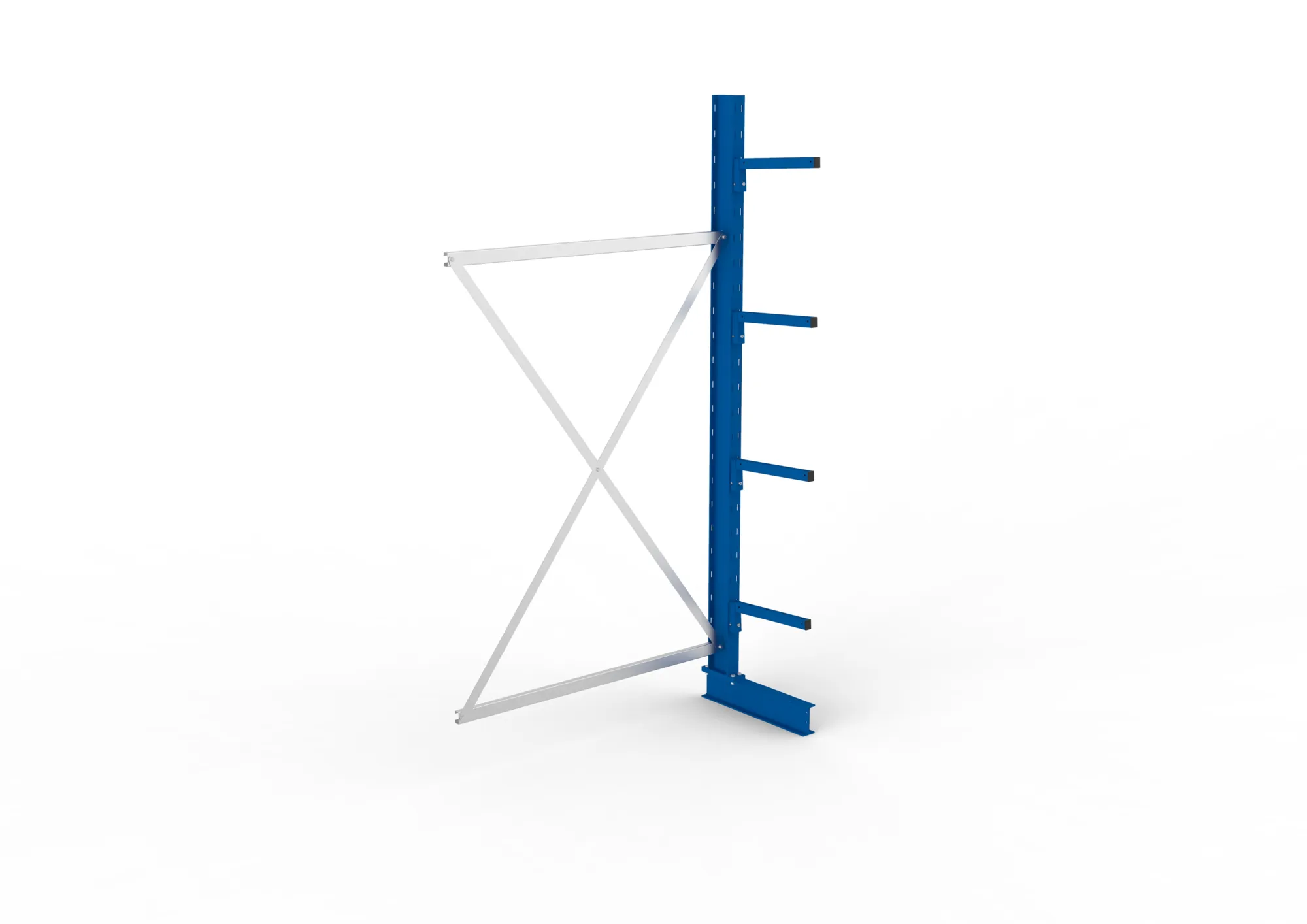 META MULTISTRONG L | Kragarmregal | Anbauregal | 2500 x 1300 x 400 mm | Armlast 220 kg | einseitig | 4+1 Ebenen