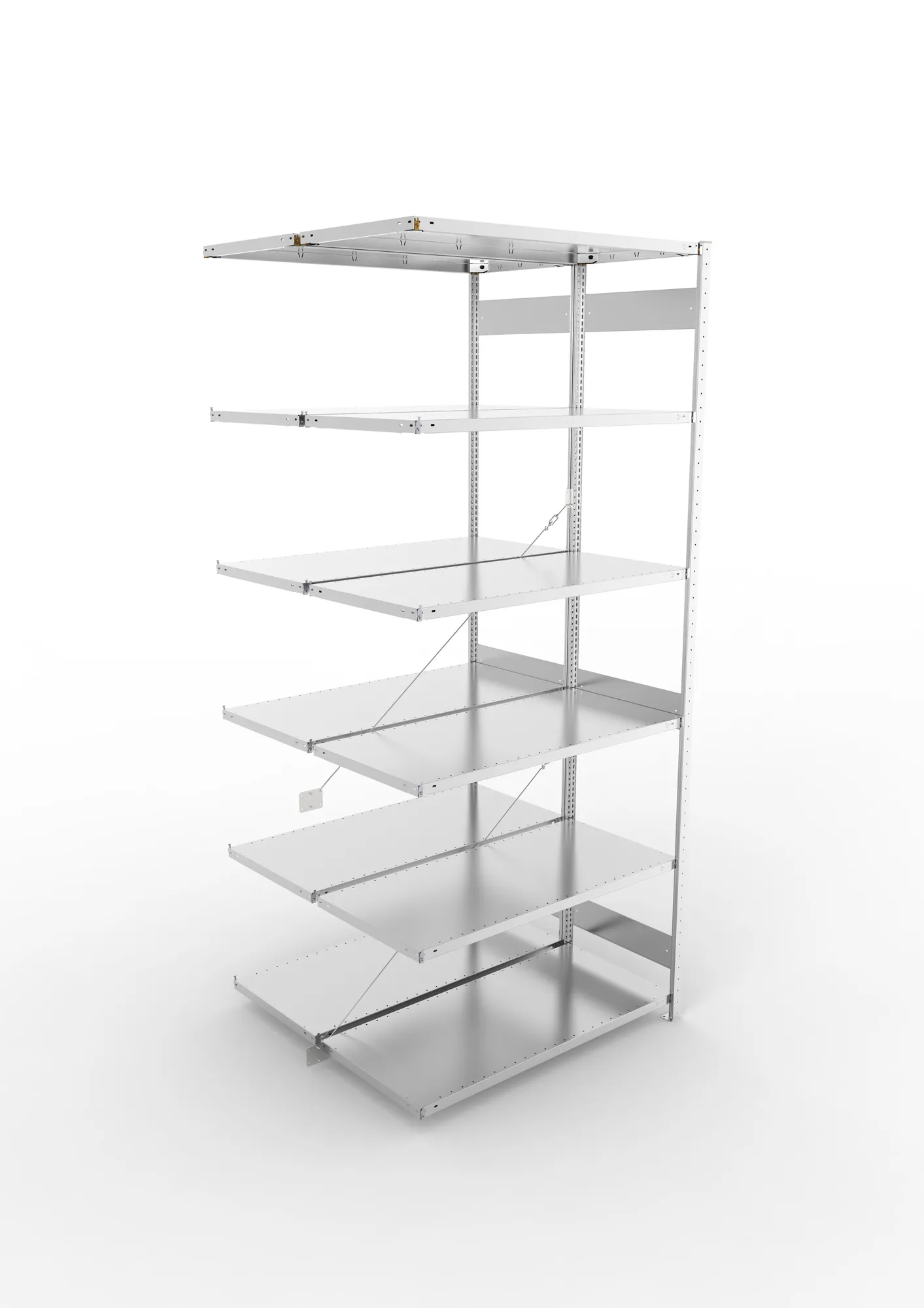 META CLIP | Fachbodenregal | Doppel-Anbauregal | 3000 x 1300 x 600 mm | Fachlast 230 kg | 5+1 Ebenen | verzinkt