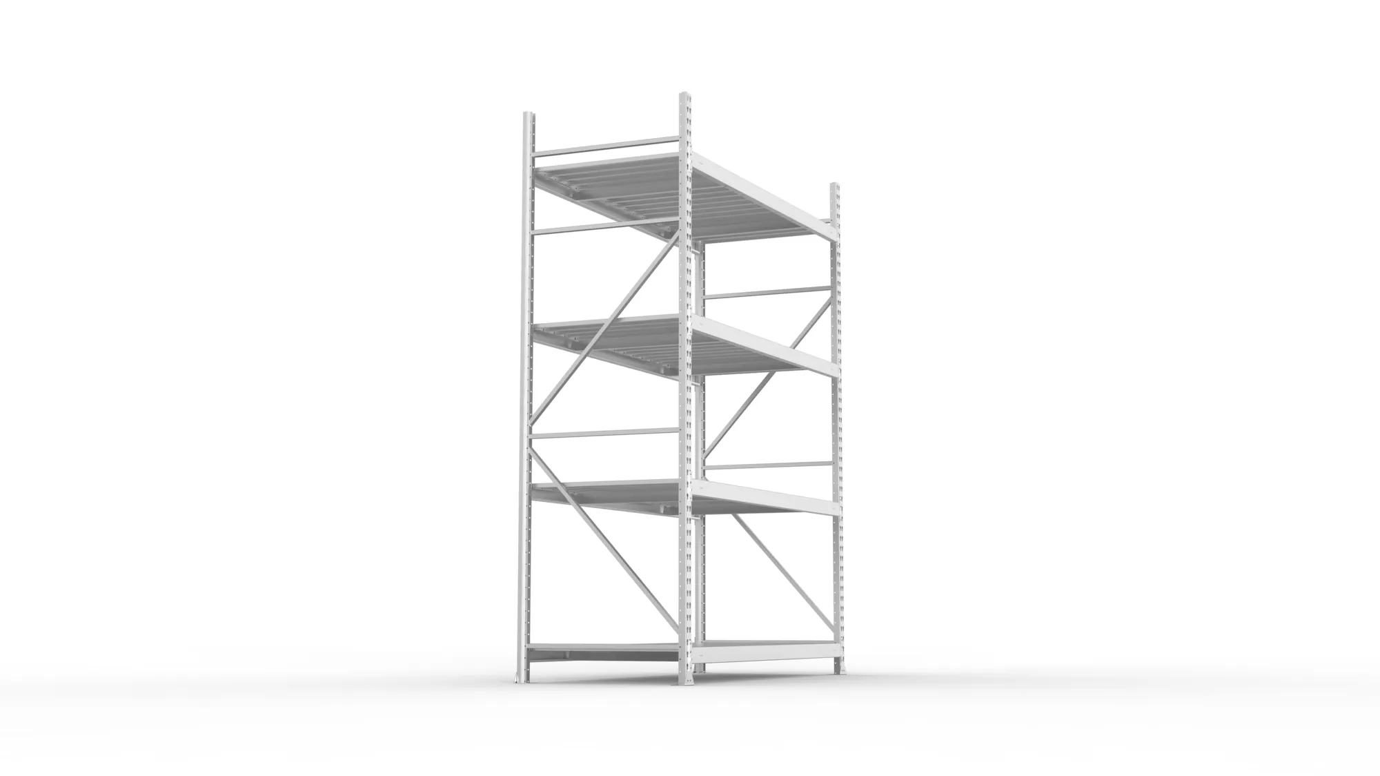 META MINI-RACK Weitspannregal | Grundregal | 2500 x 1800 x 800 mm | Fachlast 600 kg | Stahlpaneelböden | 4 Ebenen