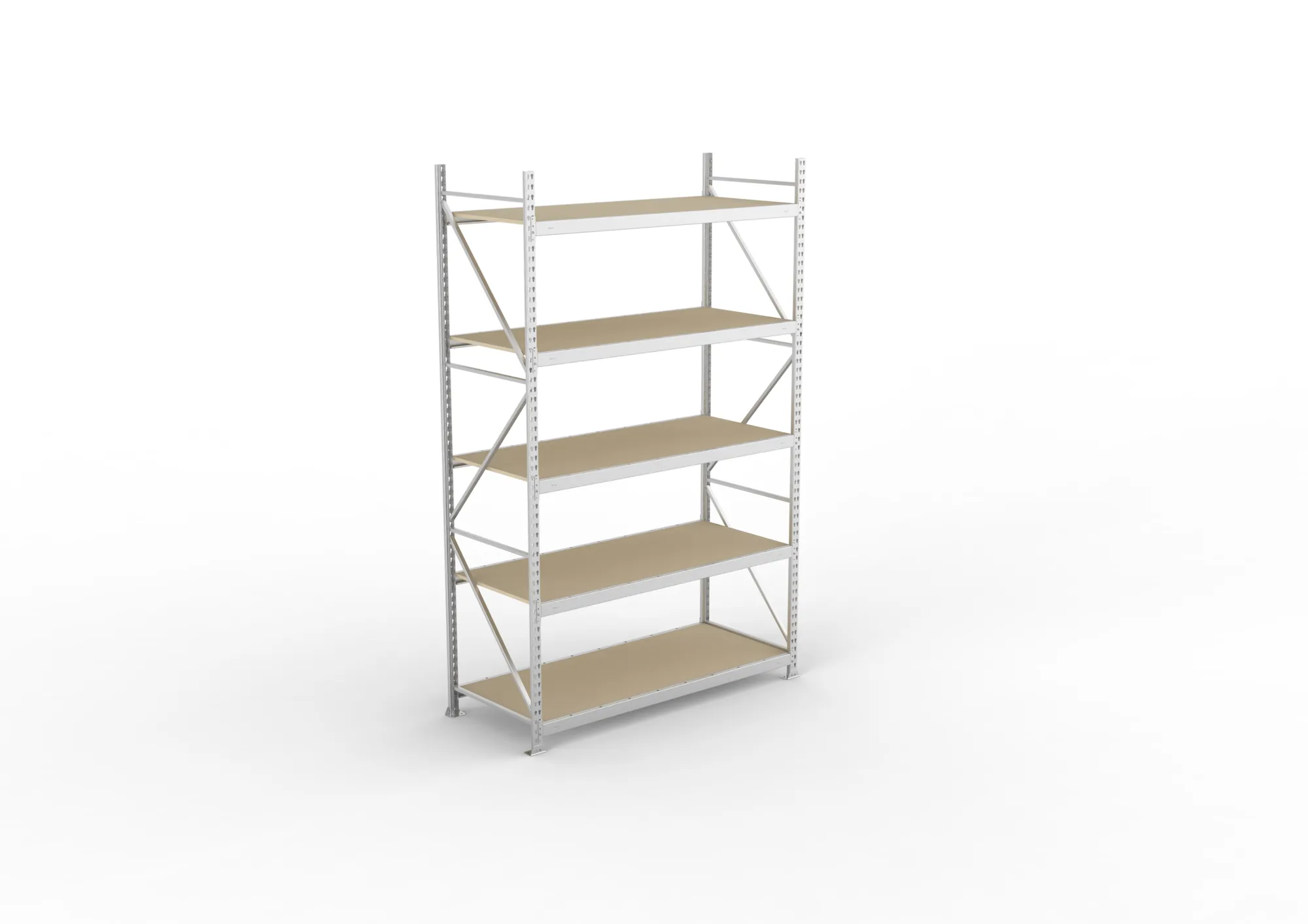 META MINI-RACK Weitspannregal | Grundregal | 3000 x 1800 x 800 mm | Fachlast 600 kg | Spanplattenböden | 5 Ebenen