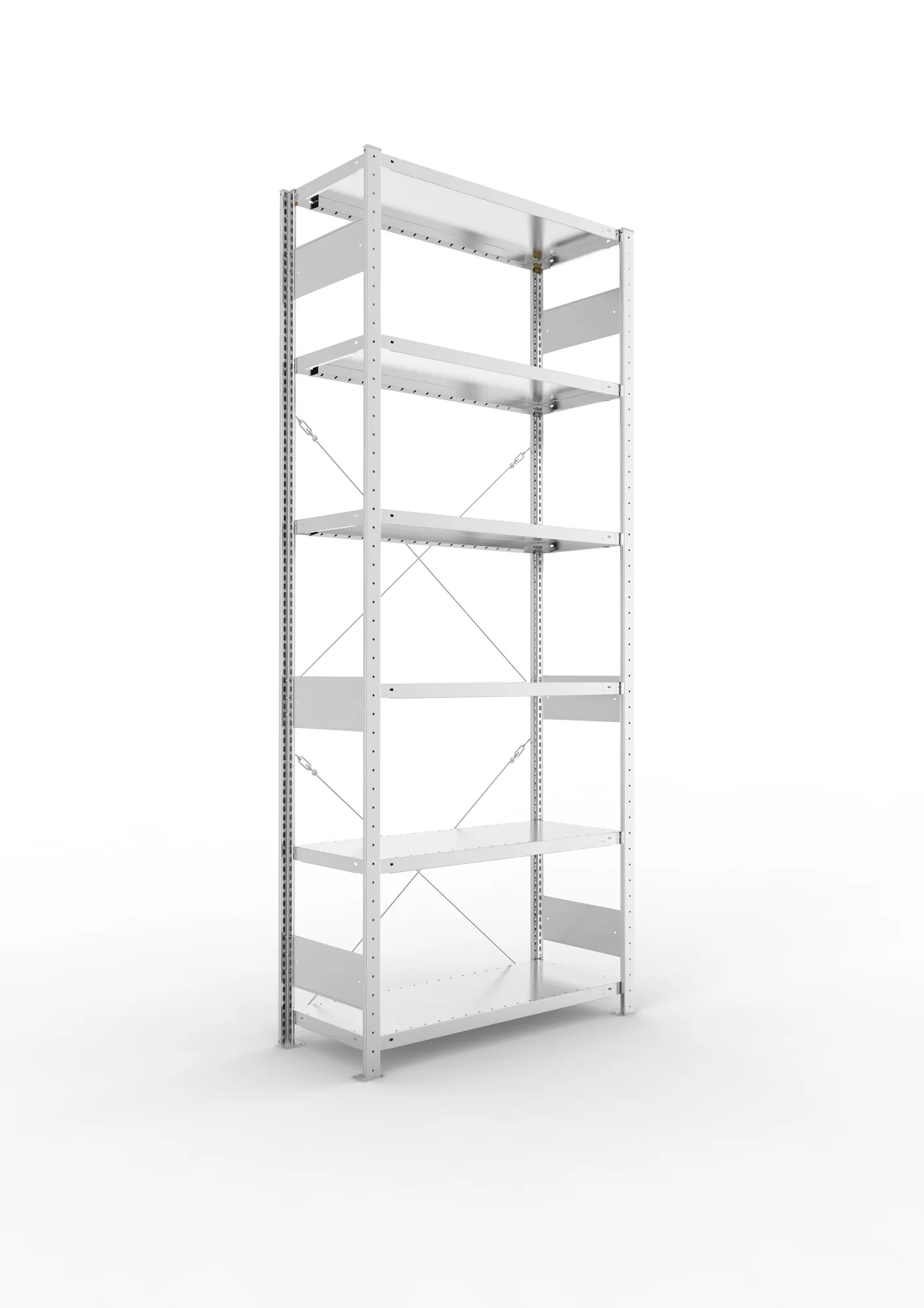 META CLIP S3 | Fachbodenregal | Grundregal | 2500 x 1000 x 400 mm | Fachlast 100 kg | 5+1 Ebenen | verzinkt