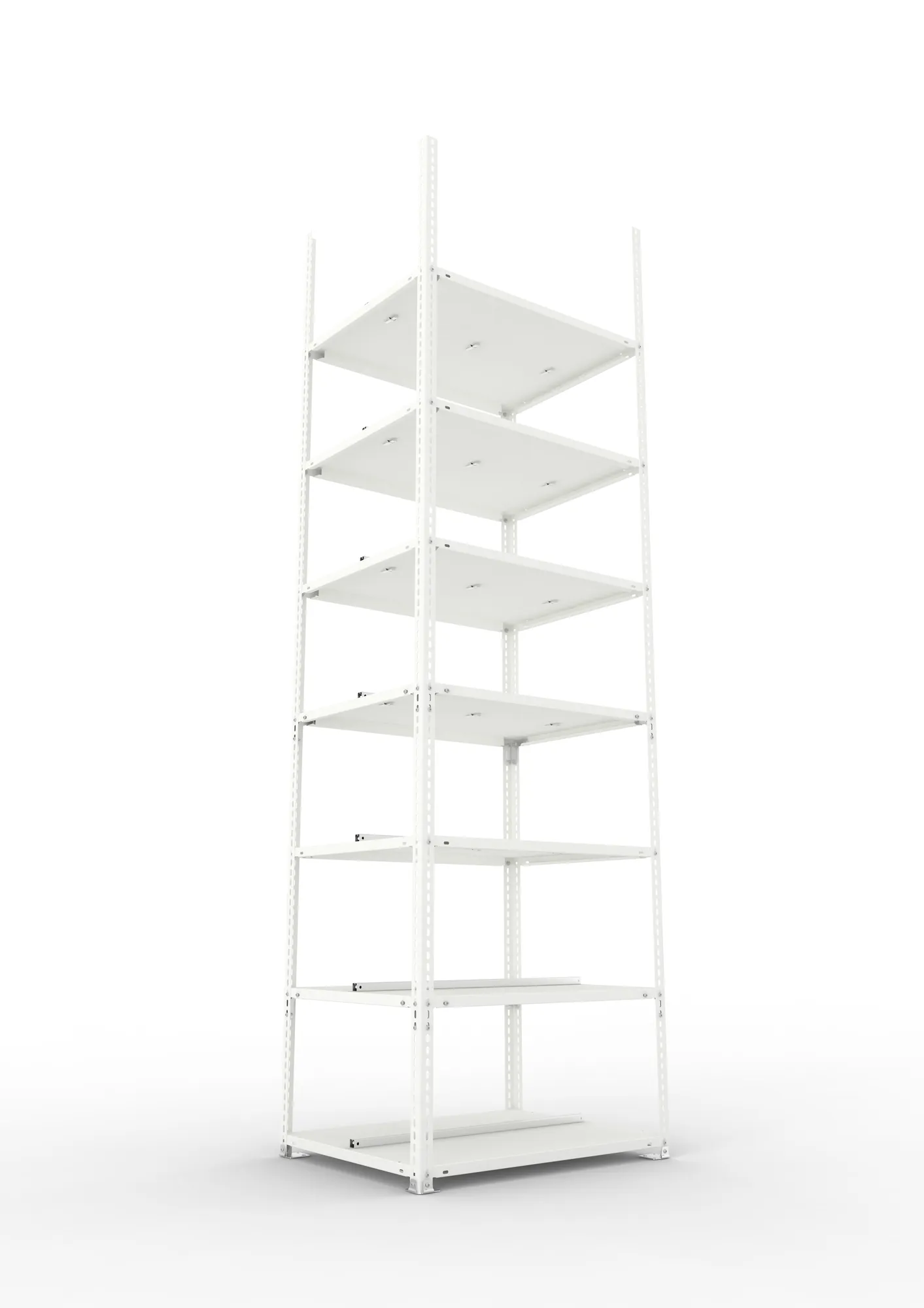 META FIX COMPACT | Büro-Schraubregal | Grundregal | 2500 x 750 x 600 mm | Fachlast 100 kg | 7 Ebenen | RAL 7035