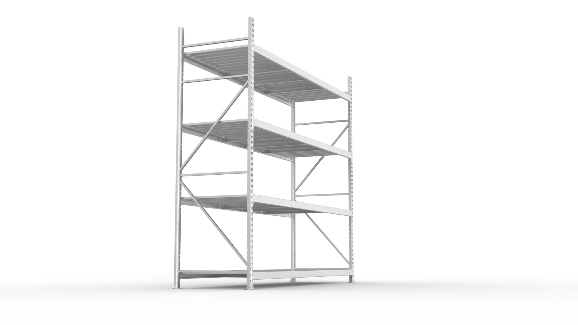 META MINI-RACK Weitspannregal | Grundregal | 2500 x 2600 x 800 mm | Fachlast 490 kg | Stahlpaneelböden | 4 Ebenen