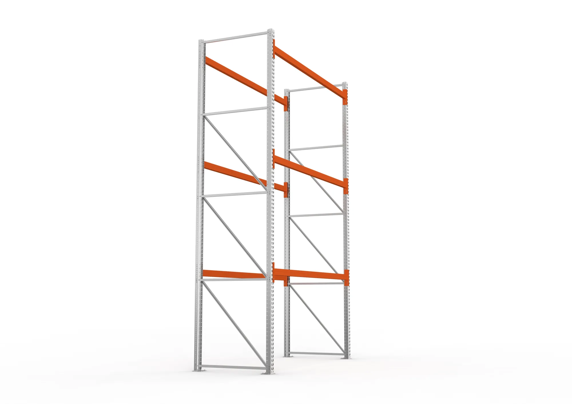 META MULTIPAL | Palettenregal | Grundregal | 4400 x 2700 x 1100 mm | Fachlast 480 kg | 4 Ebenen | 12 Paletten | verzinkt