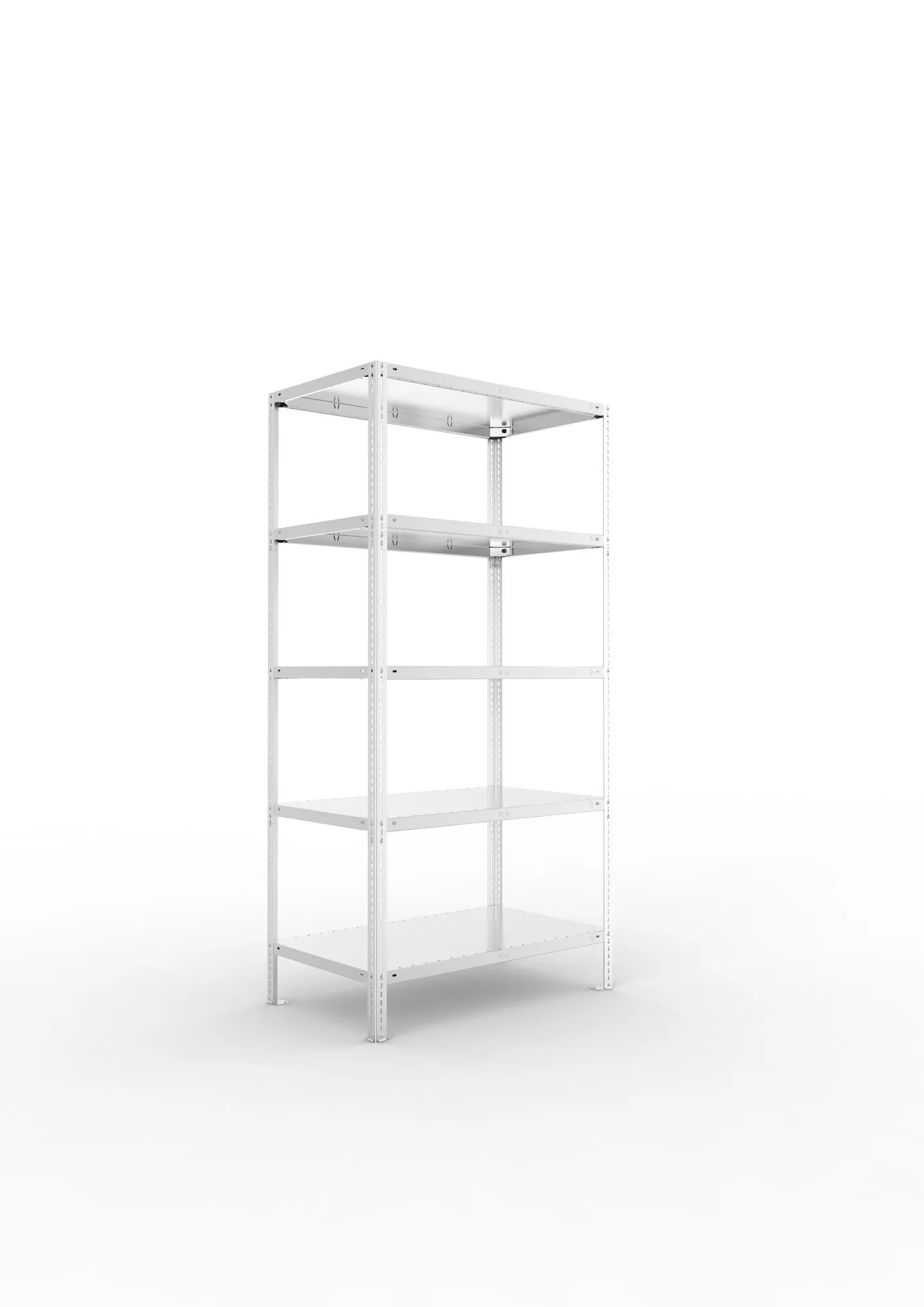 META FIX | Fachbodenregal | Grundregal | 2000 x 1000 x 600 mm | Fachlast 150 kg | 5 Ebenen | verzinkt