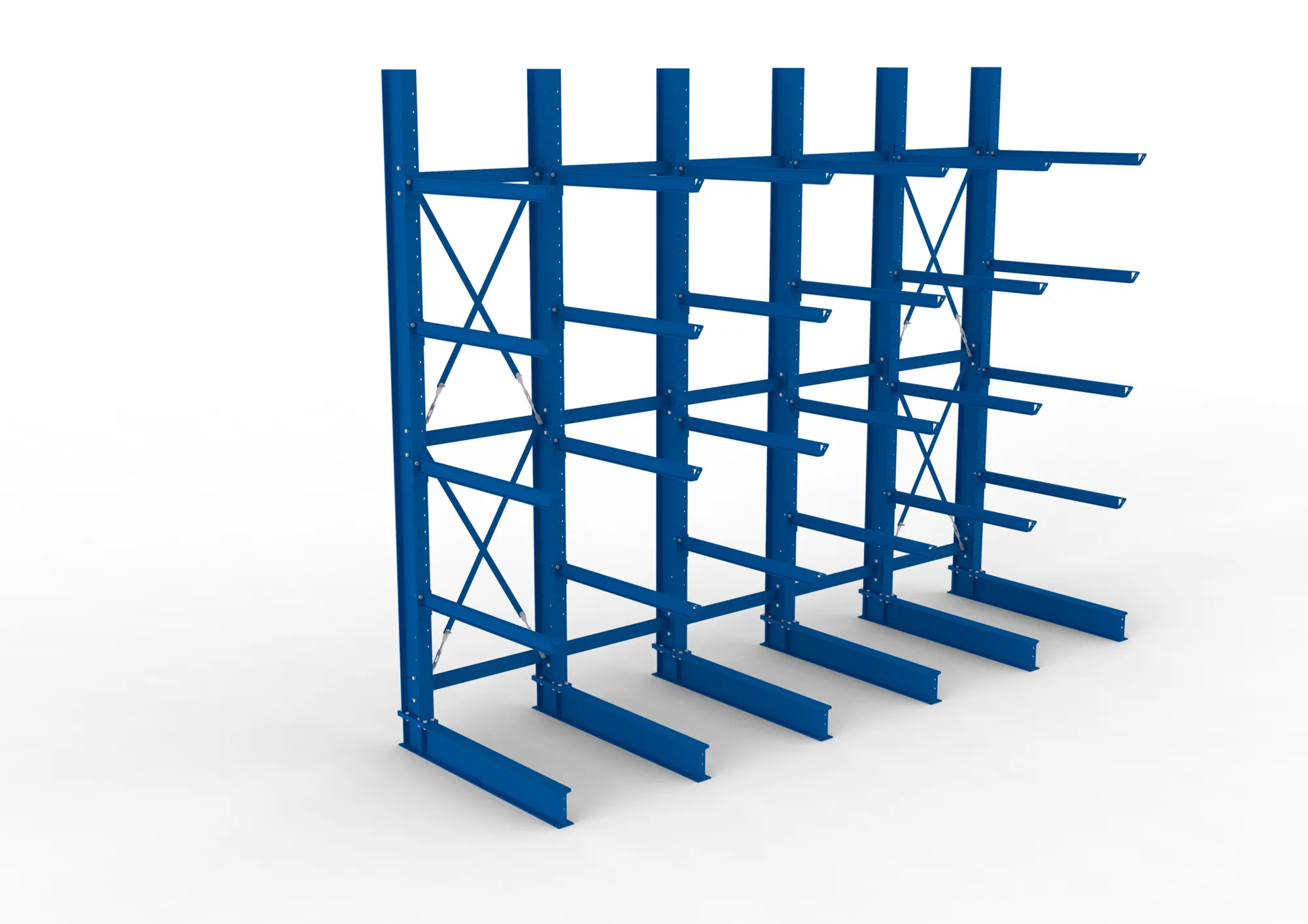 META MULTISTRONG H | Kragarmregal | 5 Felder | 4000 x 5000 x 1250 mm | Armlast 400 kg | einseitig | 4+1 Ebenen