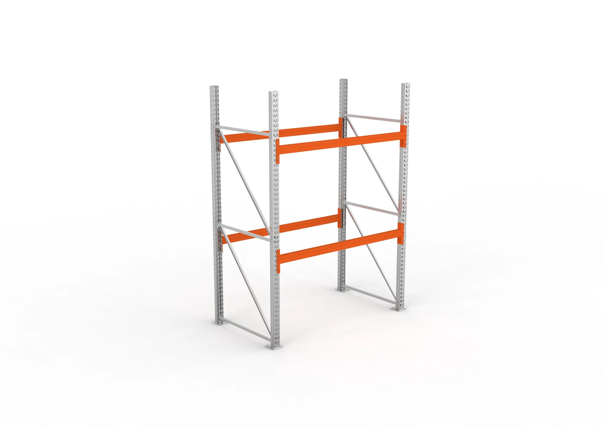 META MULTIPAL | Palettenregal | Grundregal | 2700 x 1825 x 1100 mm | Fachlast 1120 kg | 3 Ebenen | 6 Paletten | verzinkt