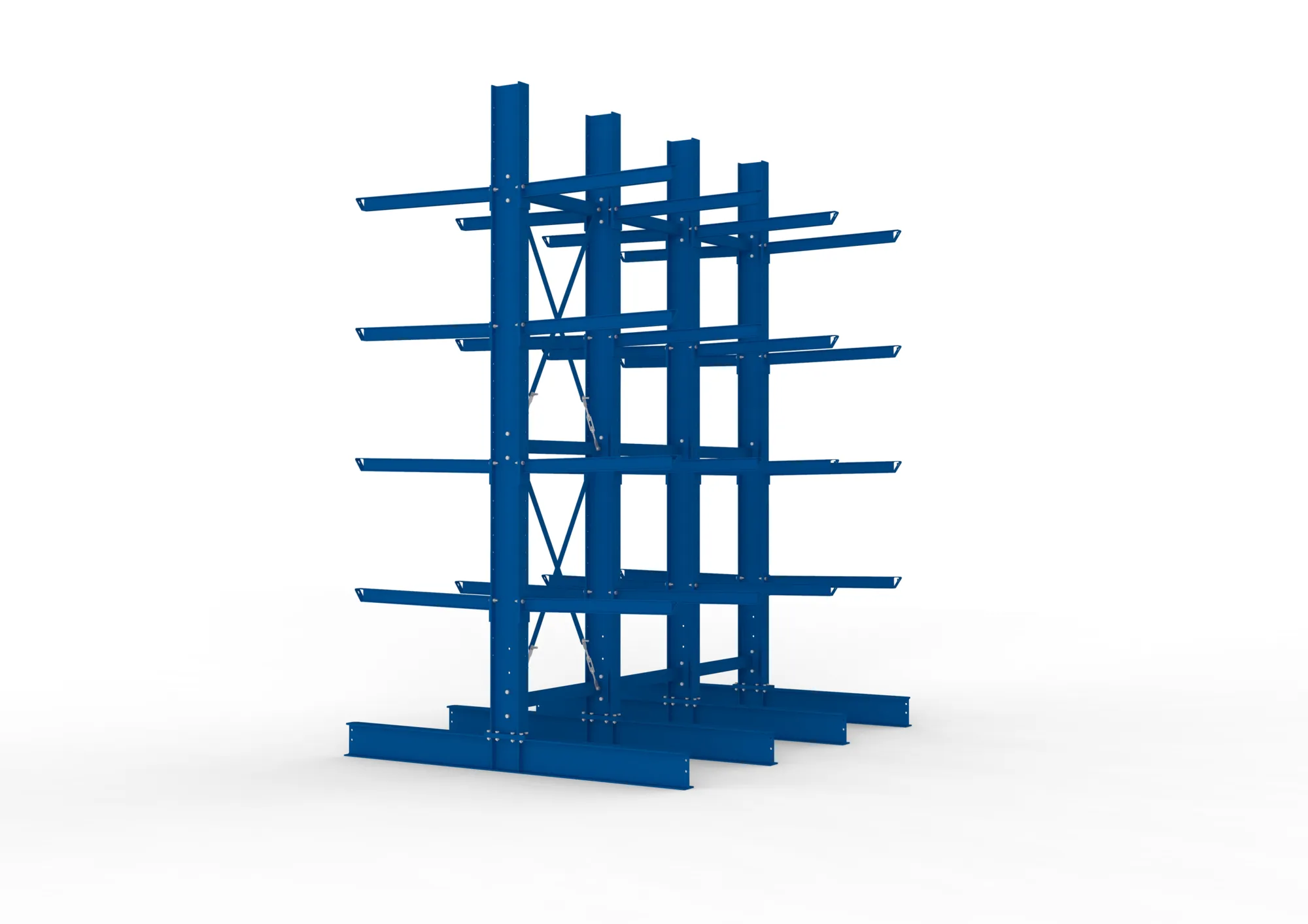 META MULTISTRONG H | Kragarmregal | 3 Felder | 4000 x 3000 x 1000 mm | Armlast 505 kg | doppelseitig | 4+1 Ebenen