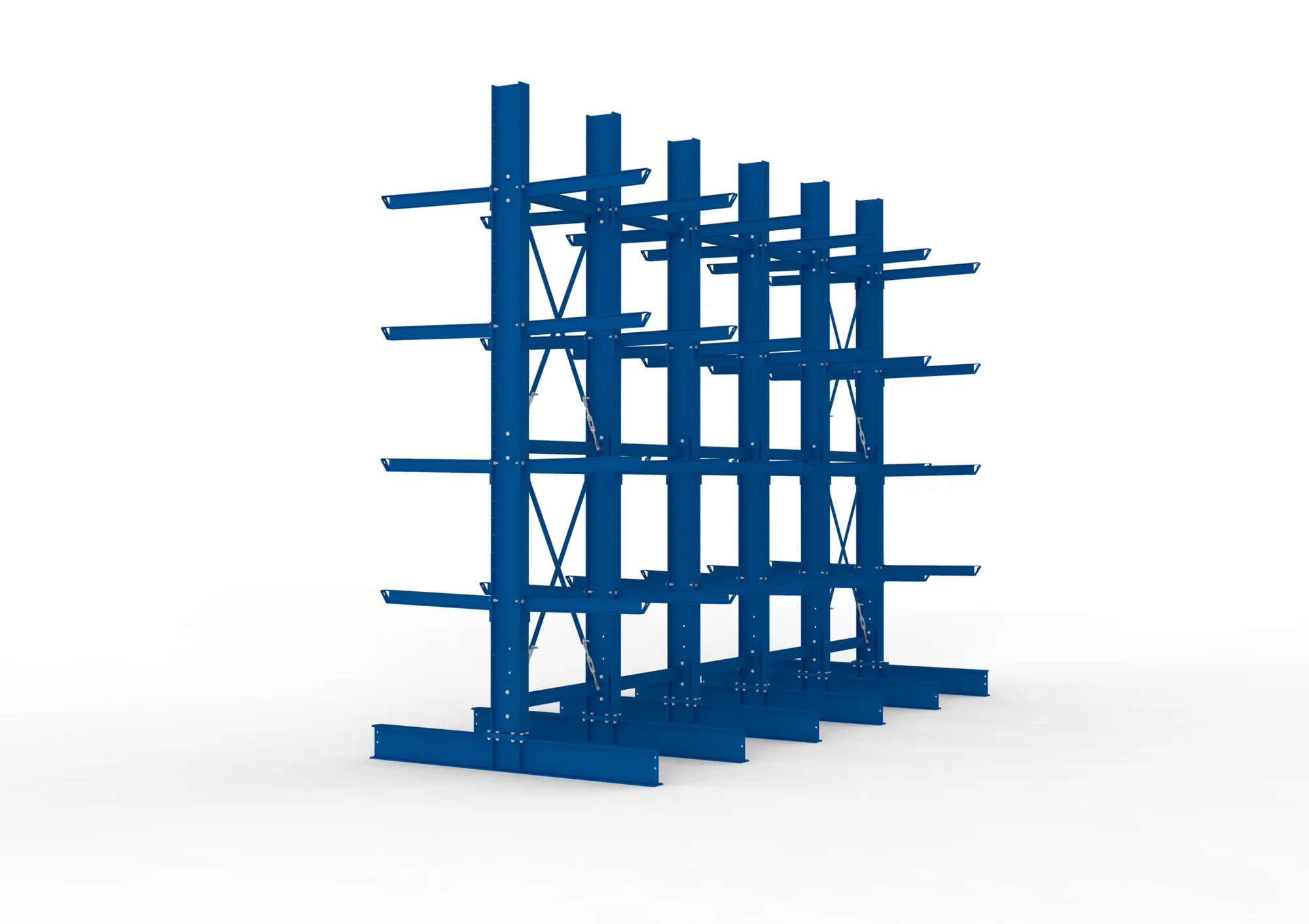 META MULTISTRONG H | Kragarmregal | 5 Felder | 4000 x 5000 x 800 mm | Armlast 630 kg | doppelseitig | 4+1 Ebenen