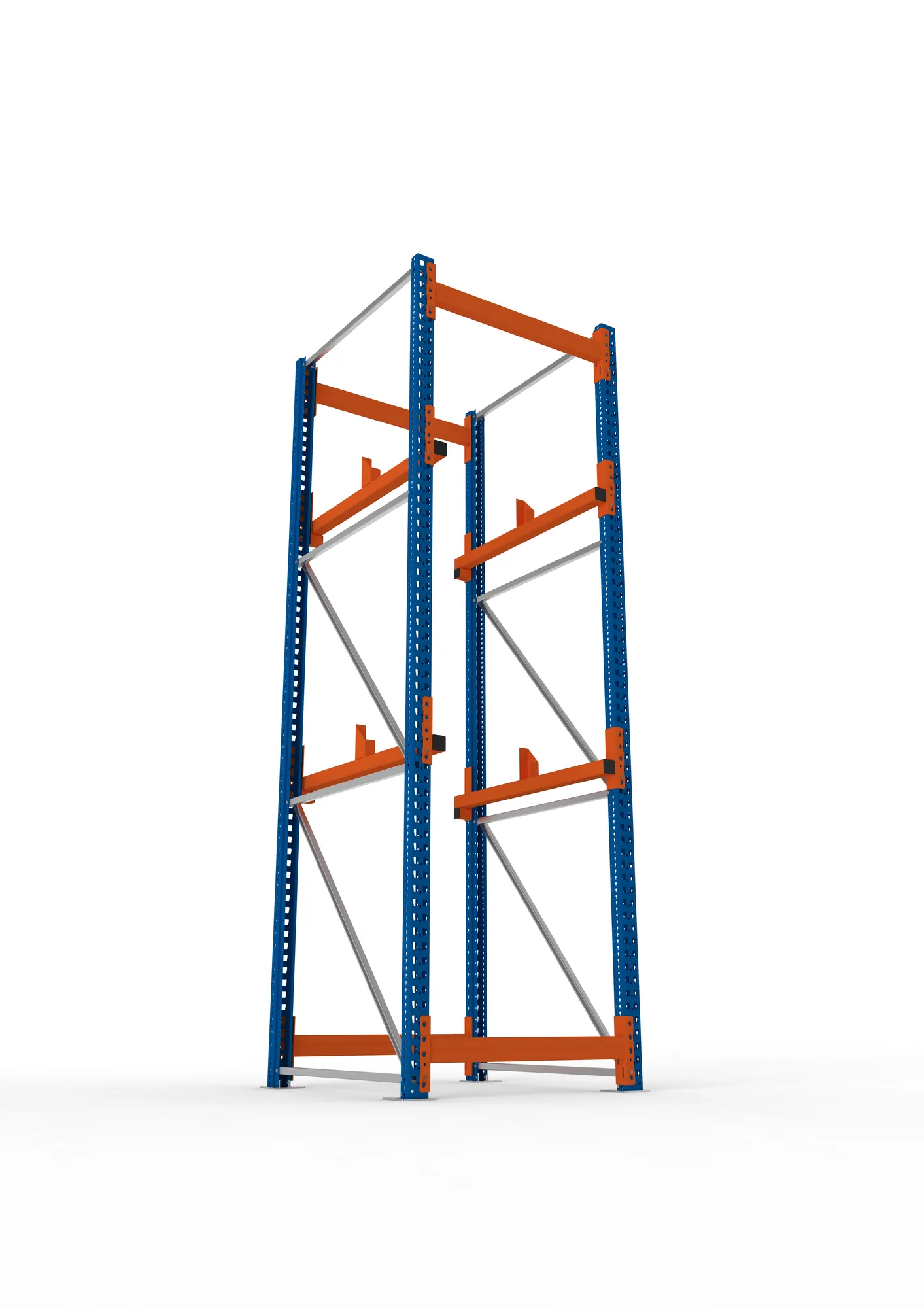 META MULTIPAL | Kabeltrommelregal | Grundregal | 3300 x 900 x 1100 mm | Feldlast 4000 kg | 2 Ebenen | Typ 1 | RAL 5010
