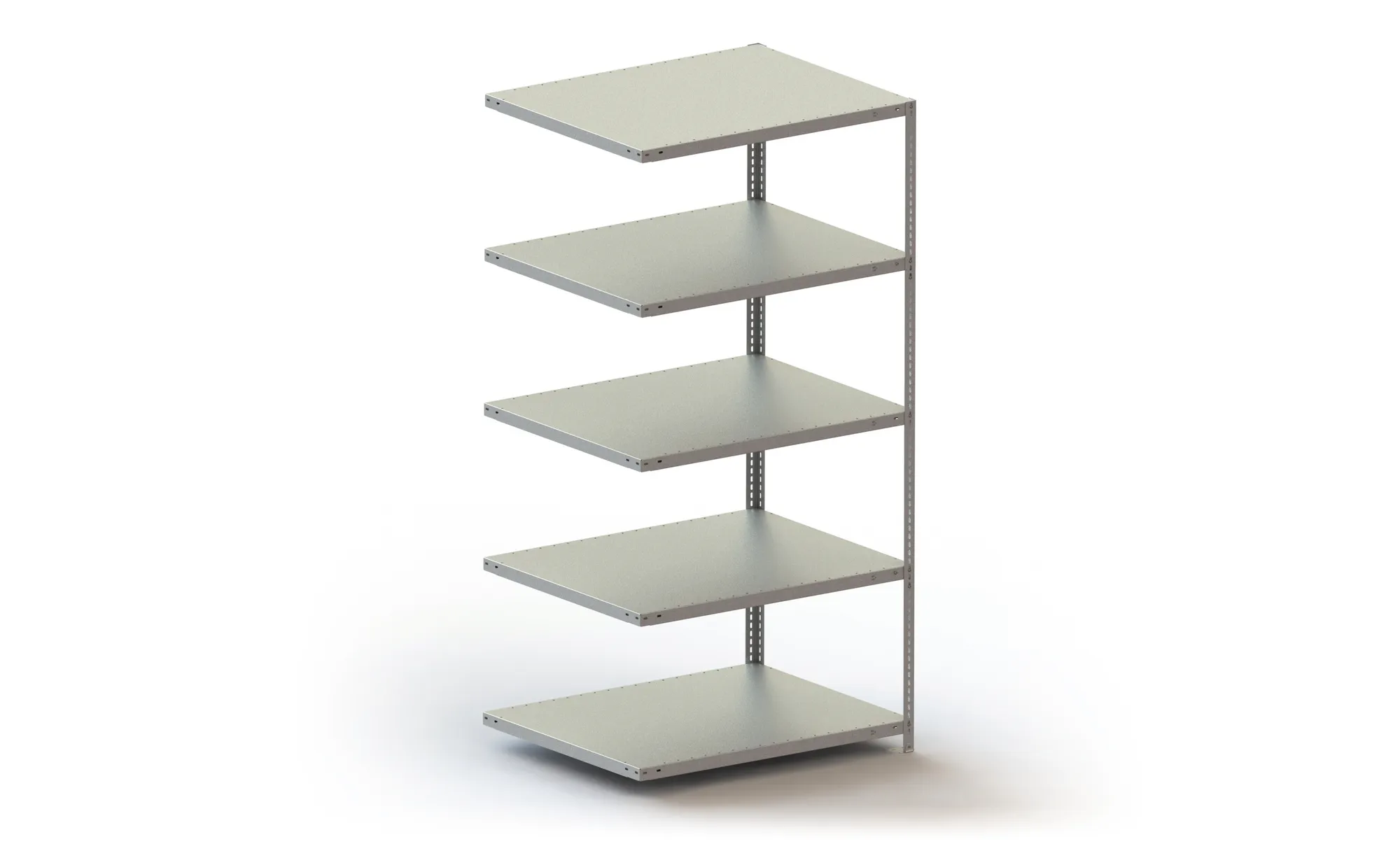 META FIX | Fachbodenregal | Anbauregal | 2000 x 1000 x 800 mm | Fachlast 230 kg | 5 Ebenen | verzinkt