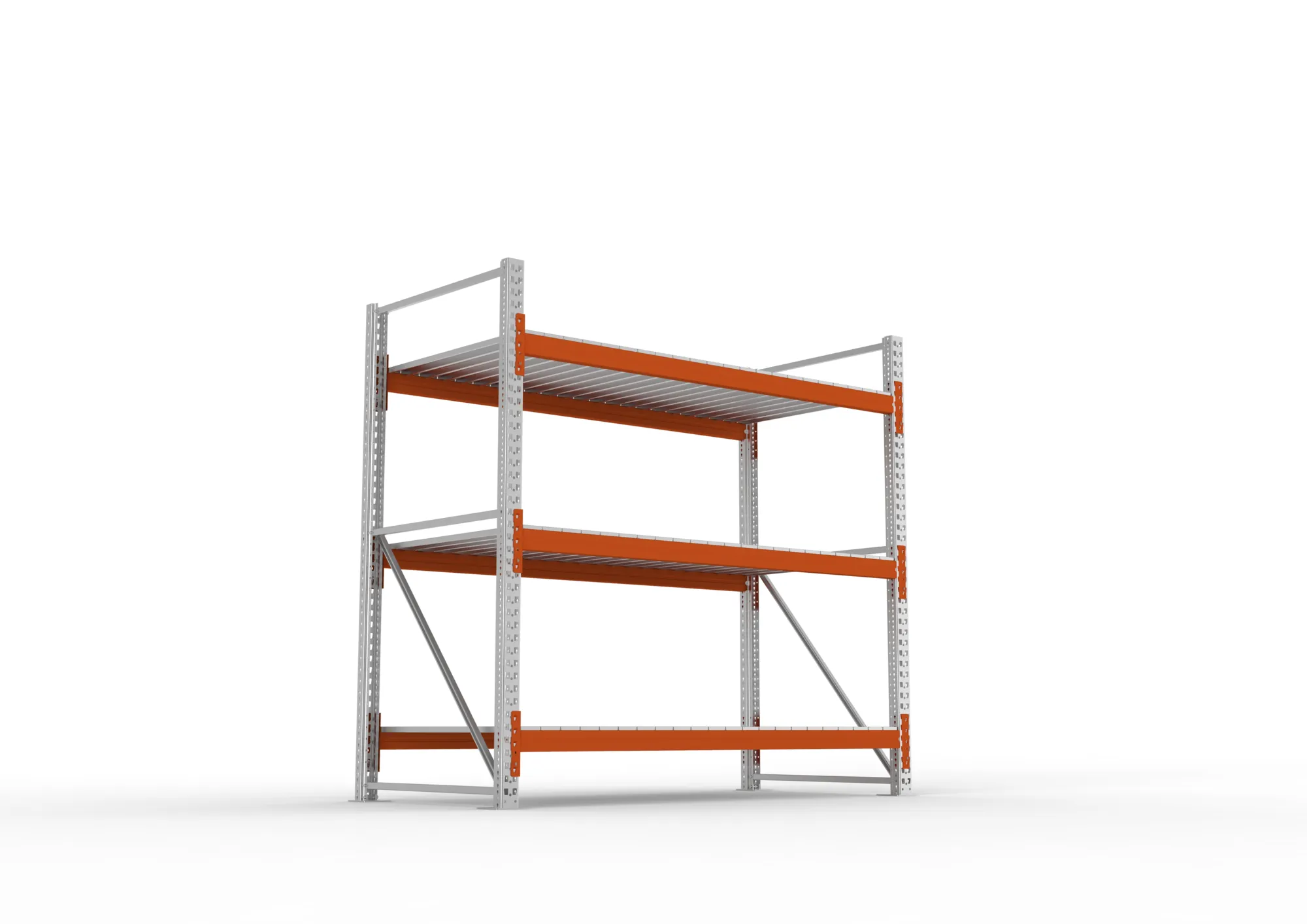 META MULTIPAL | Großfachregal | Grundregal | 2200 x 2225 x 1100 mm | Fachlast 1900 kg | 3 Ebenen | Stahlpaneele | verzinkt