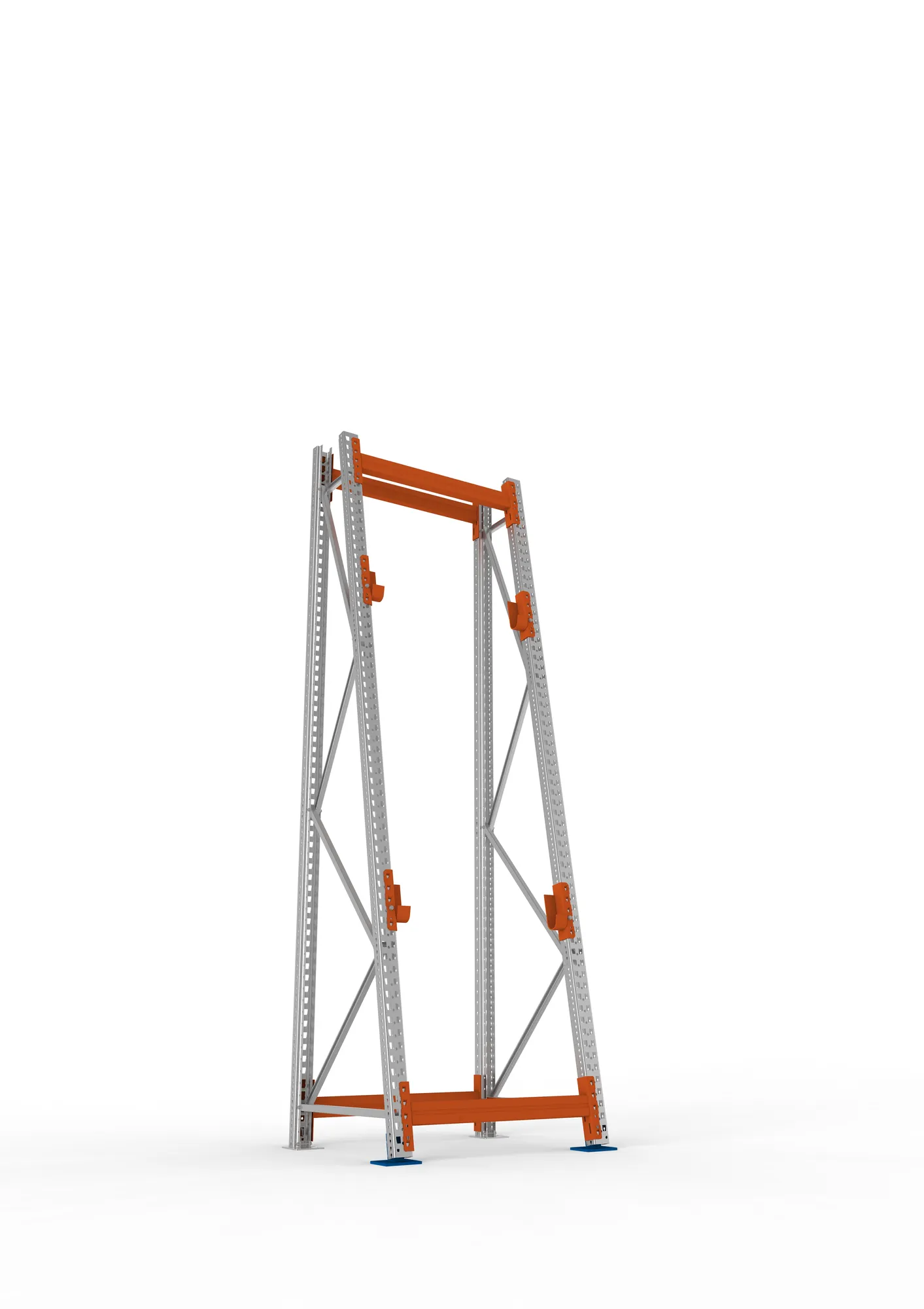 META MULTIPAL | Kabeltrommelregal | Grundregal | 3300 x 900 x 900 mm | Feldlast 1500 kg | 2 Ebenen | Typ 3/A-Ständer | verzinkt