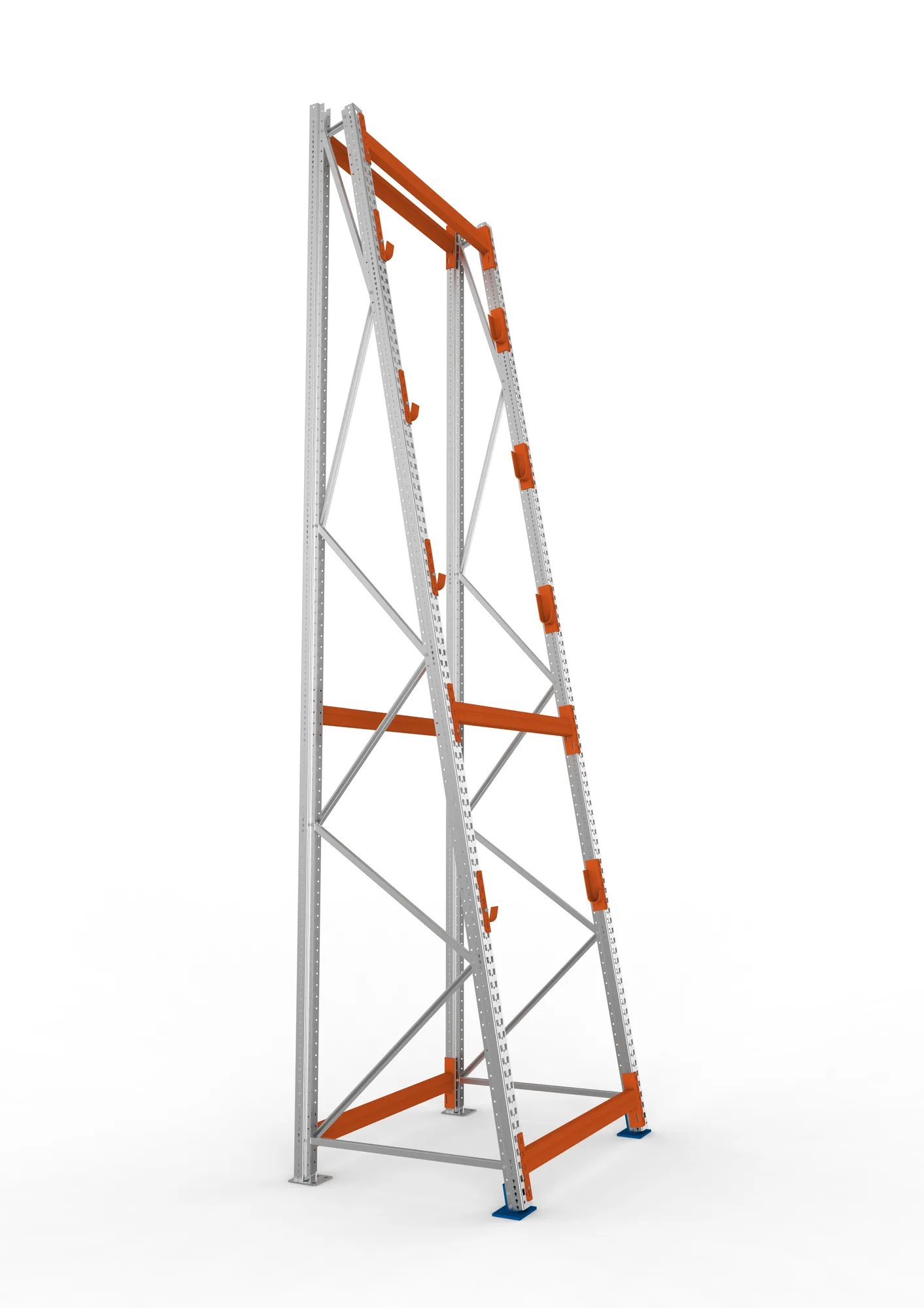 META MULTIPAL | Kabeltrommelregal | Grundregal | 4900 x 1300 x 1100 mm | Feldlast 3000 kg | 4 Ebenen | Typ 3/A-Ständer | verzinkt