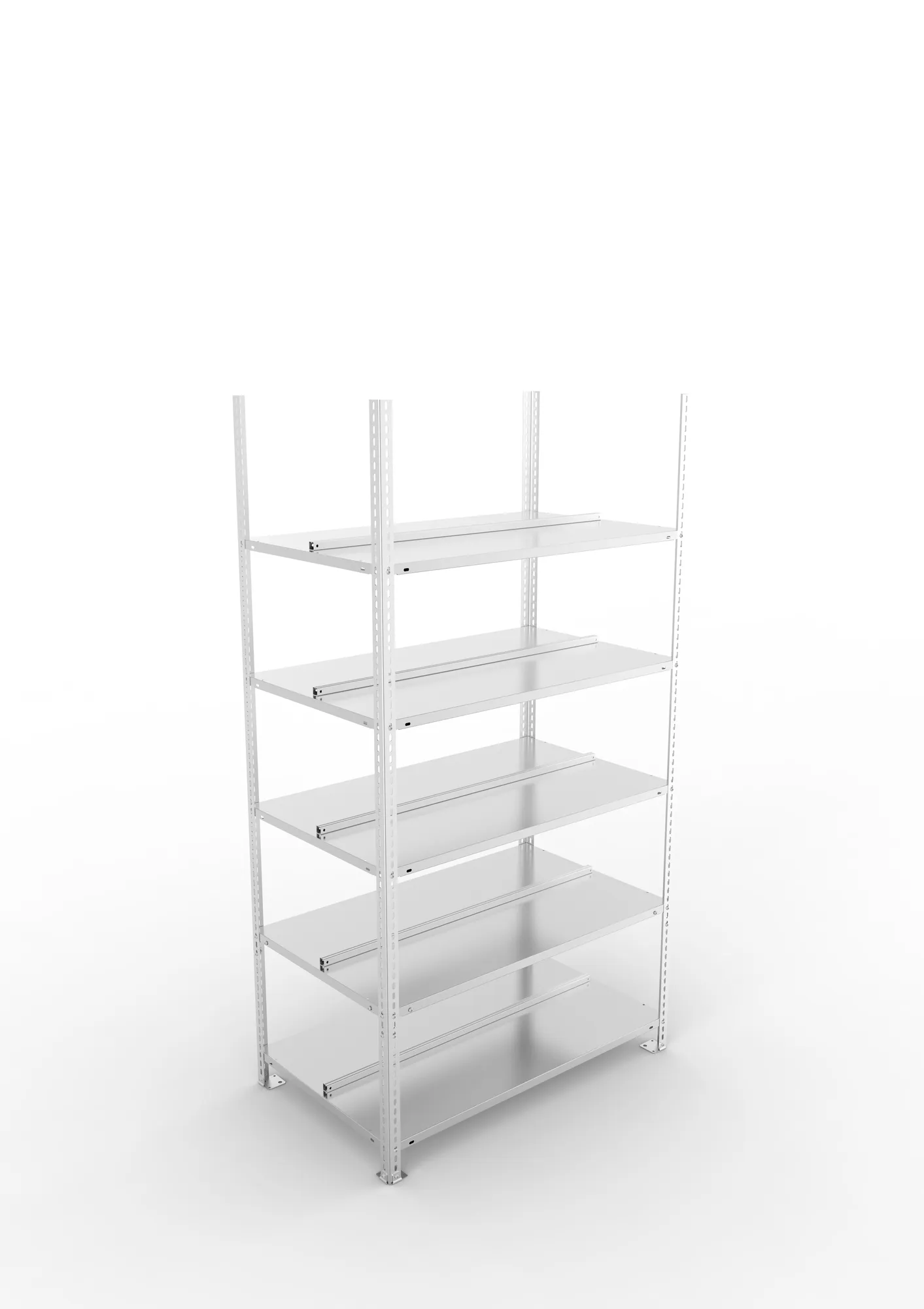 META FIX COMPACT | Büro-Schraubregal | Grundregal | 1850 x 1000 x 600 mm | 70 kg | 5 Ebenen | verzinkt