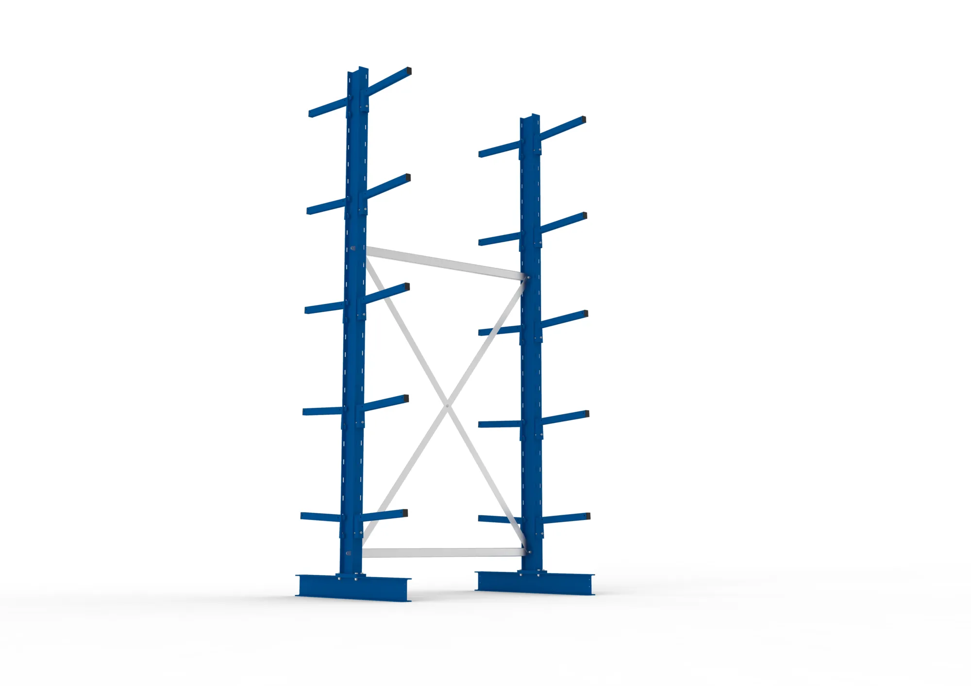 META MULTISTRONG L | Kragarmregal | Grundregal | 3000 x 1300 x 400 mm | Armlast 220 kg | doppelseitig | 5+1 Ebenen