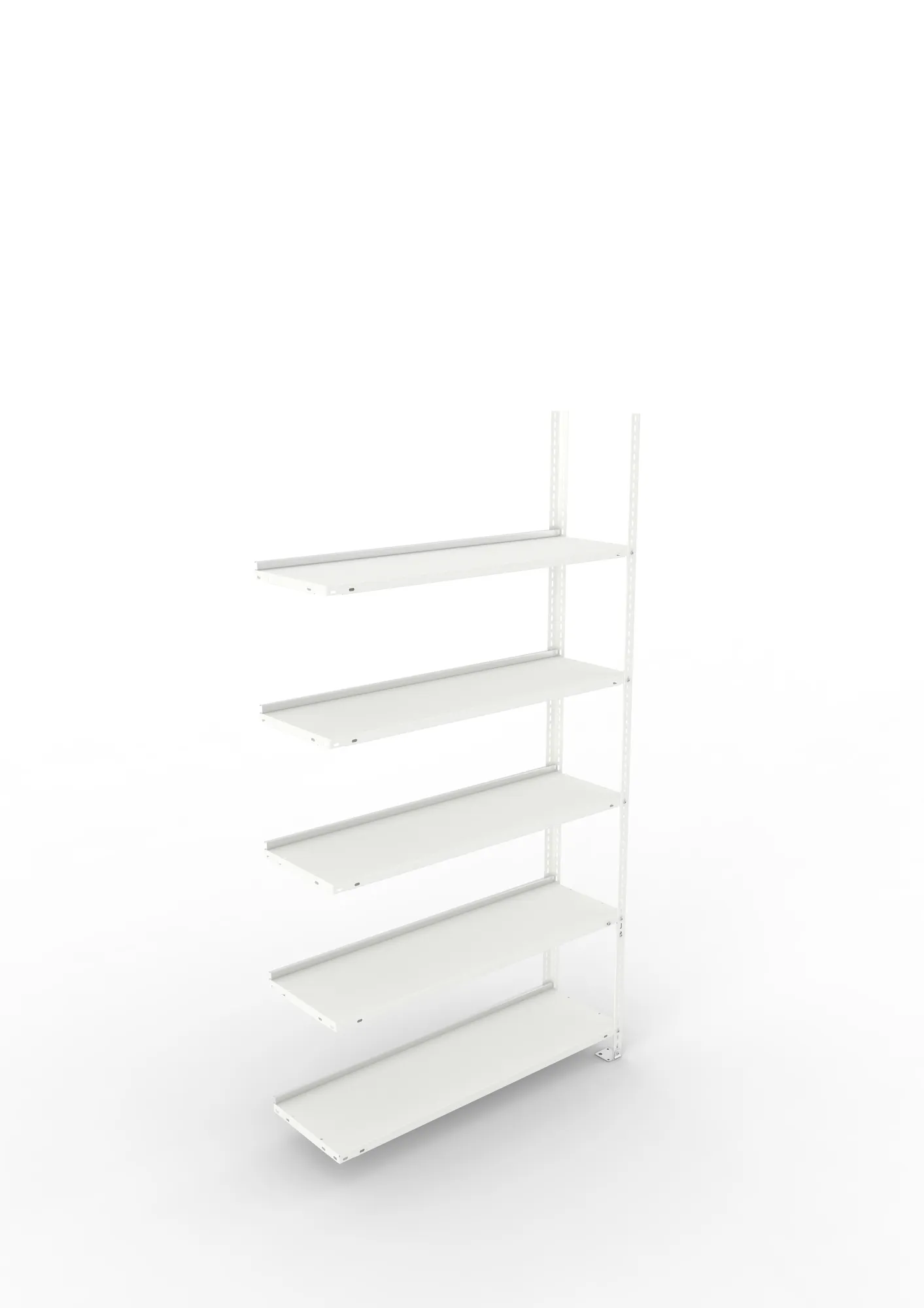 META FIX COMPACT | Büro-Schraubregal | Anbauregal | 1850 x 1000 x 300 mm | Fachlast 80 kg | 5 Ebenen | RAL 7035