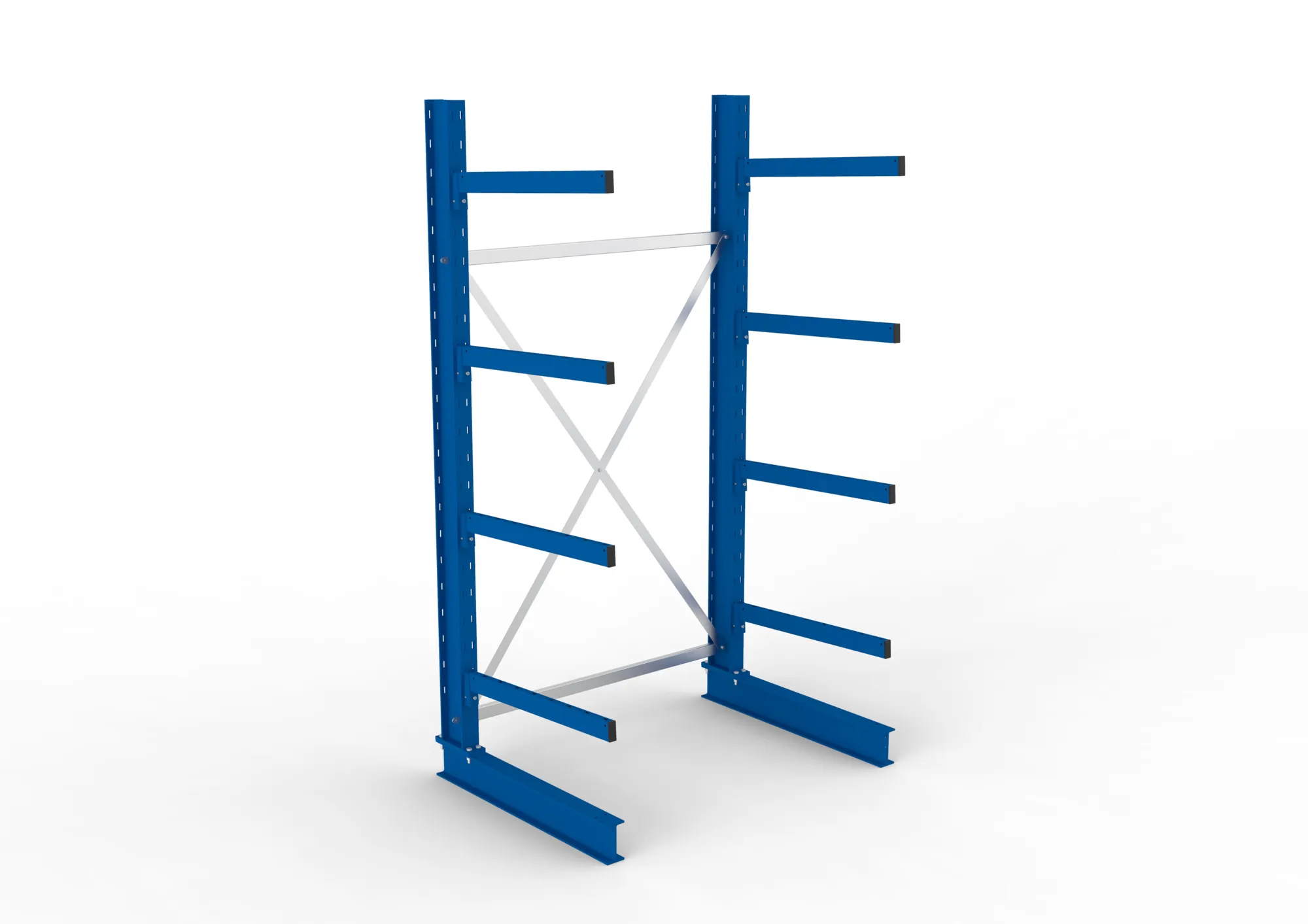 META MULTISTRONG M | Kragarmregal | Grundregal | 2500 x 1300 x 800 mm | Armlast 250 kg | einseitig | 4+1 Ebenen