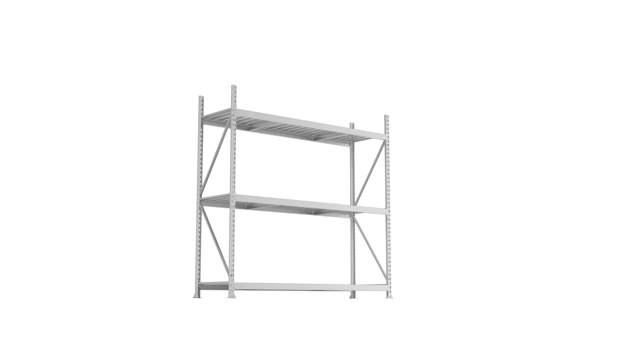 META MINI-RACK Weitspannregal | Grundregal | 2200 x 2200 x 650 mm | Fachlast 600 kg | Stahlpaneelböden | 3 Ebenen