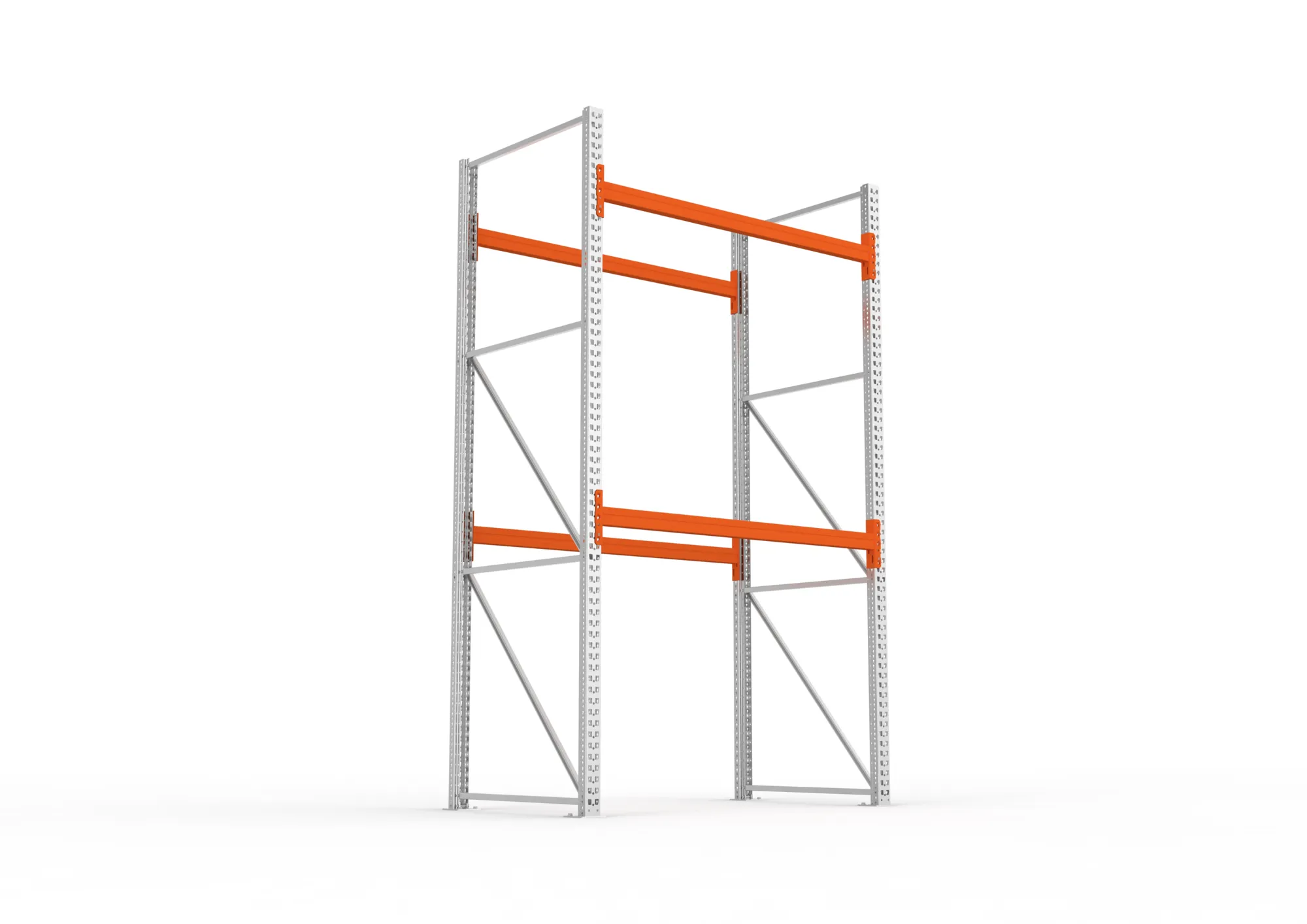 META MULTIPAL | Palettenregal | Grundregal | 3300 x 1825 x 1100 mm | Fachlast 1100 kg | 3 Ebenen | 6 Paletten | verzinkt