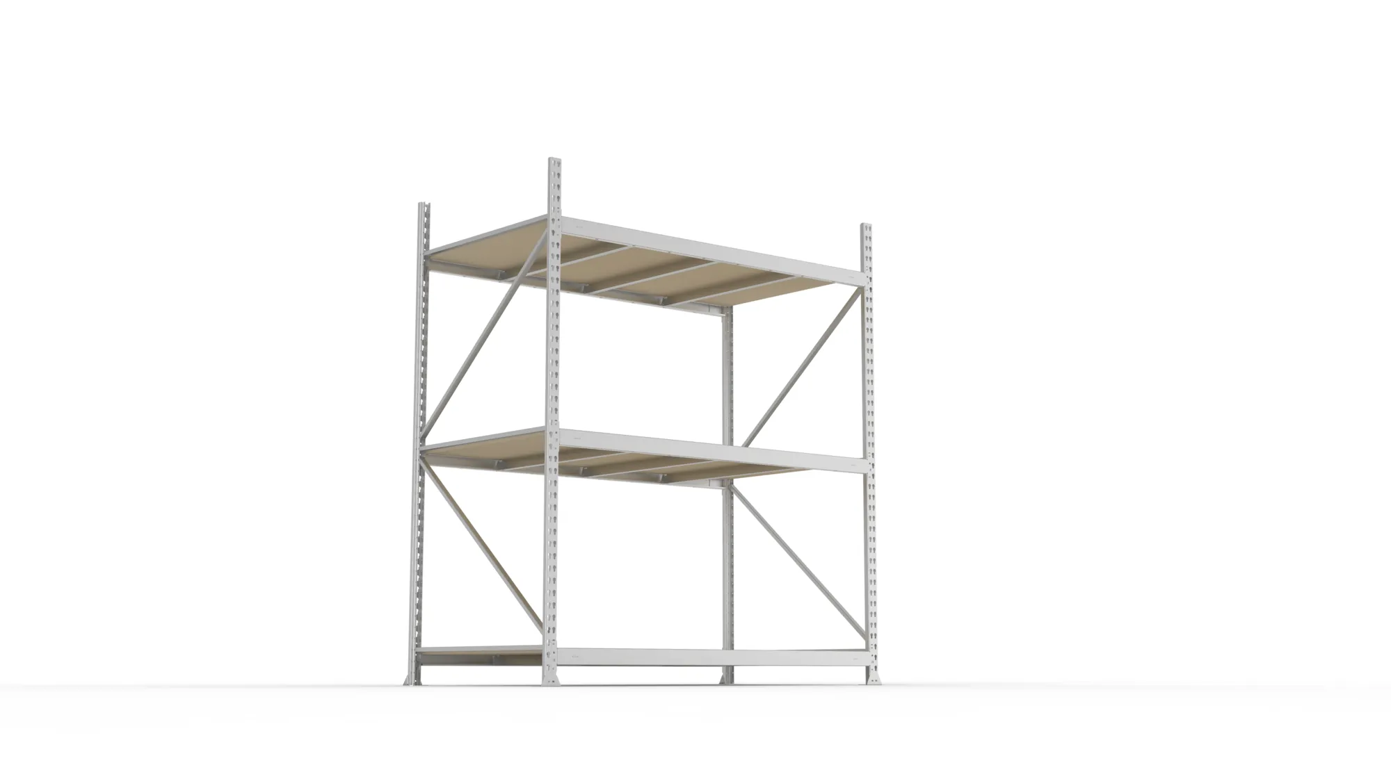 META MINI-RACK Weitspannregal | Grundregal | 2200 x 1800 x 1050 mm | Fachlast 600 kg | Spanplattenböden | 3 Ebenen