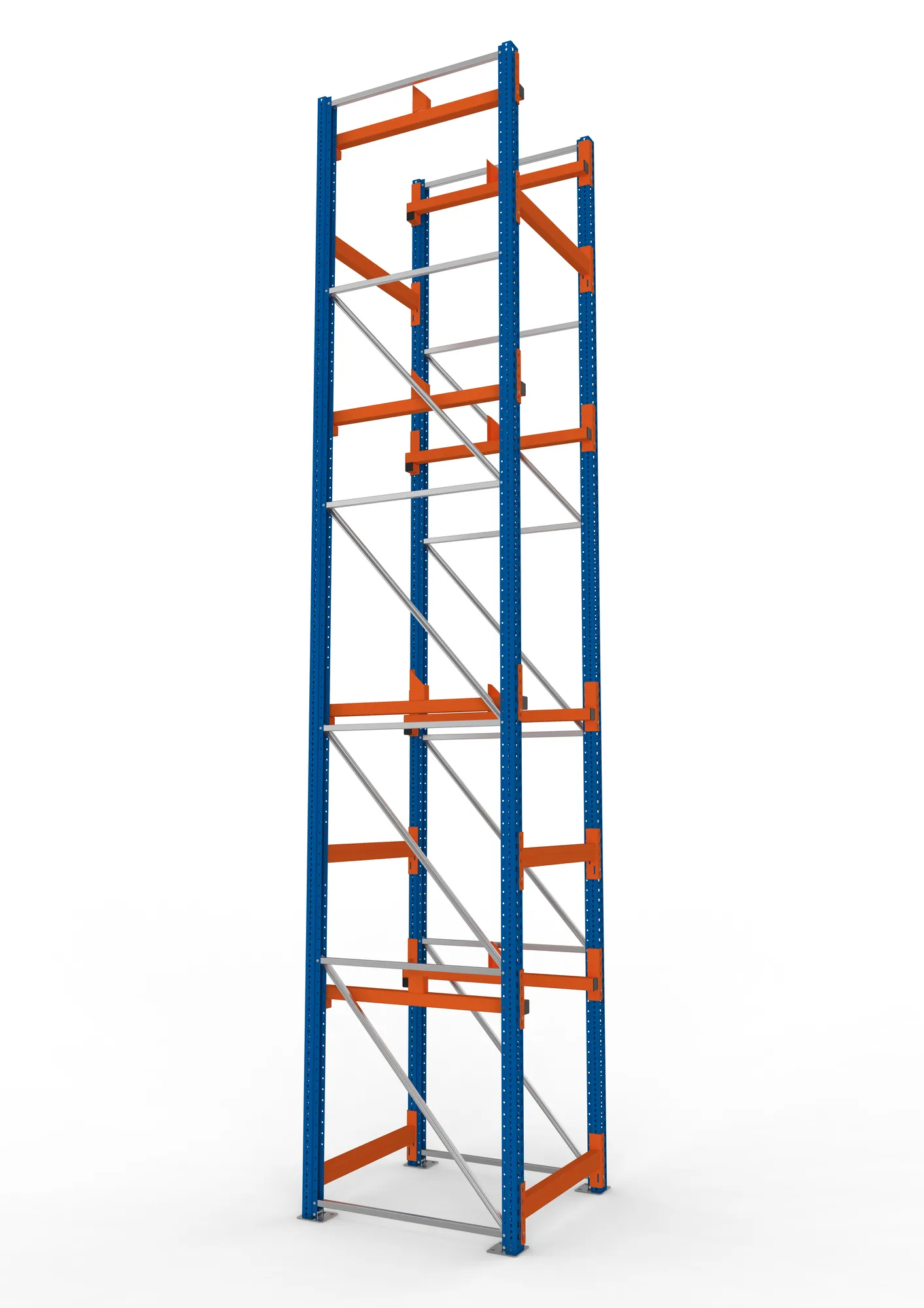 META MULTIPAL | Kabeltrommelregal | Grundregal | 5500 x 900 x 1100 mm | Feldlast 5500 kg | 2 Ebenen | Typ 1 | RAL 5010