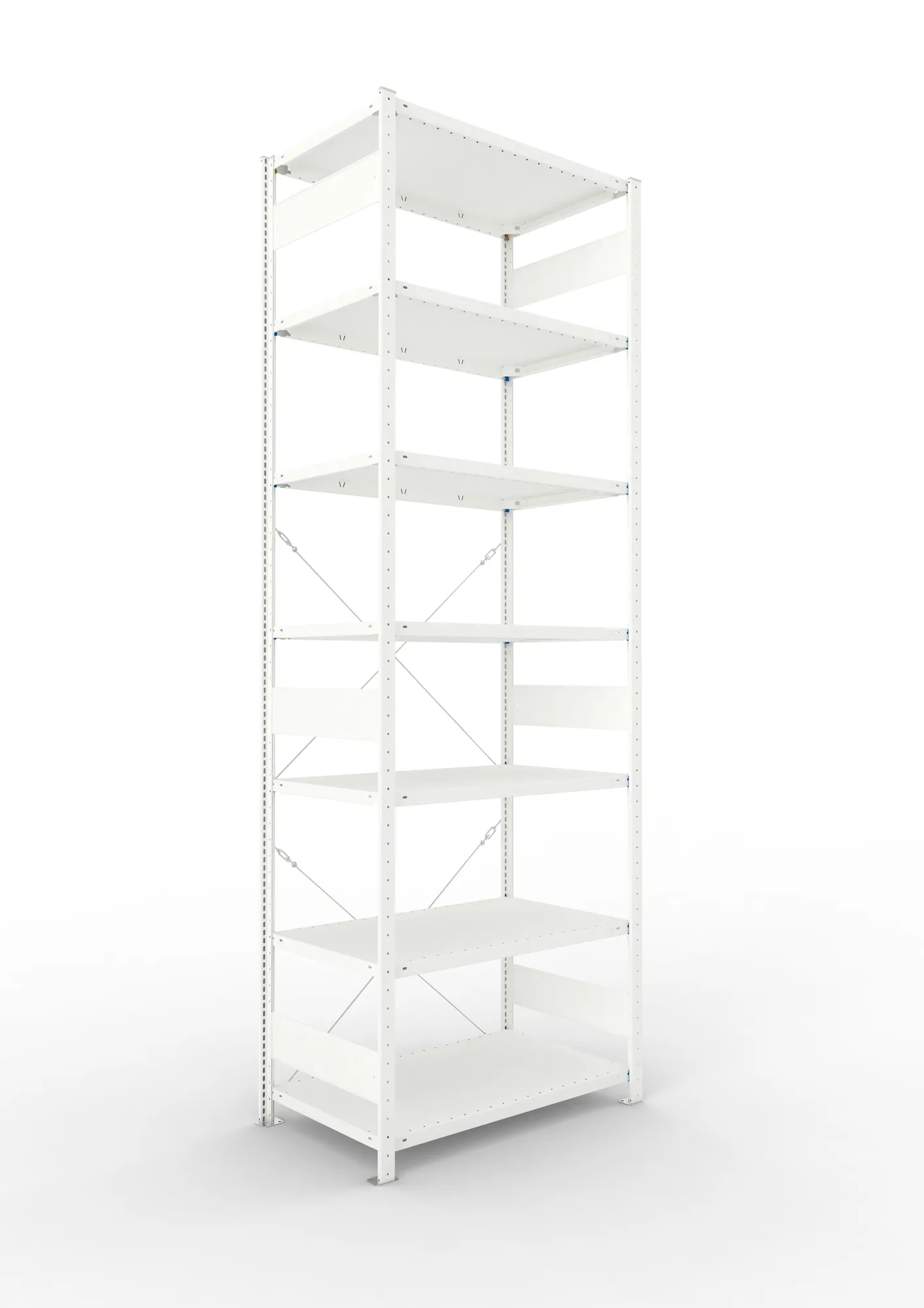 META CLIP | Fachbodenregal | Grundregal | 3000 x 1000 x 600 mm | Fachlast 150 kg | 6+1 Ebenen | RAL 7035