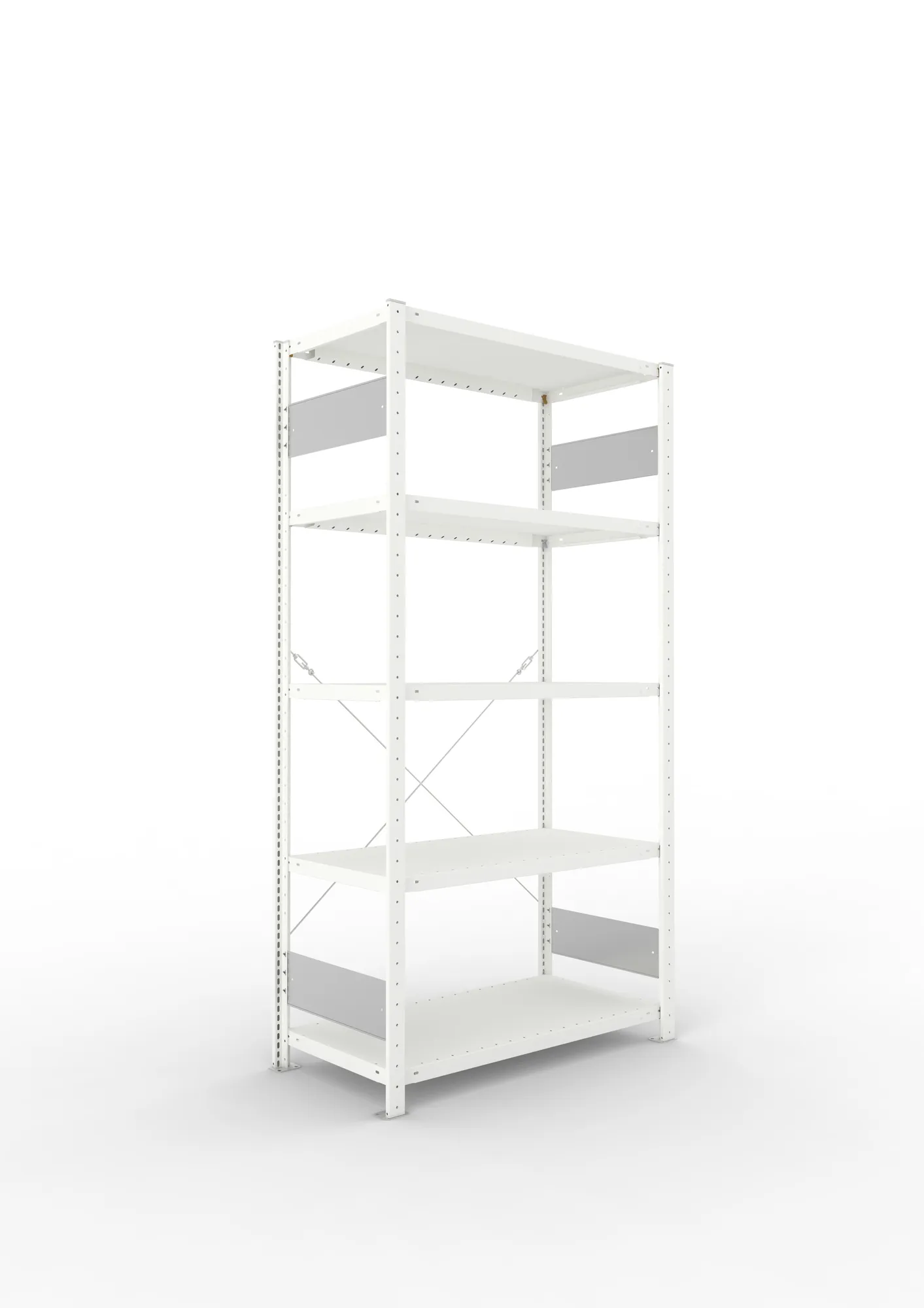 META CLIP S3 | Fachbodenregal | Grundregal | 2000 x 1000 x 500 mm | Fachlast 230 kg | 4+1 Ebenen | RAL 7035