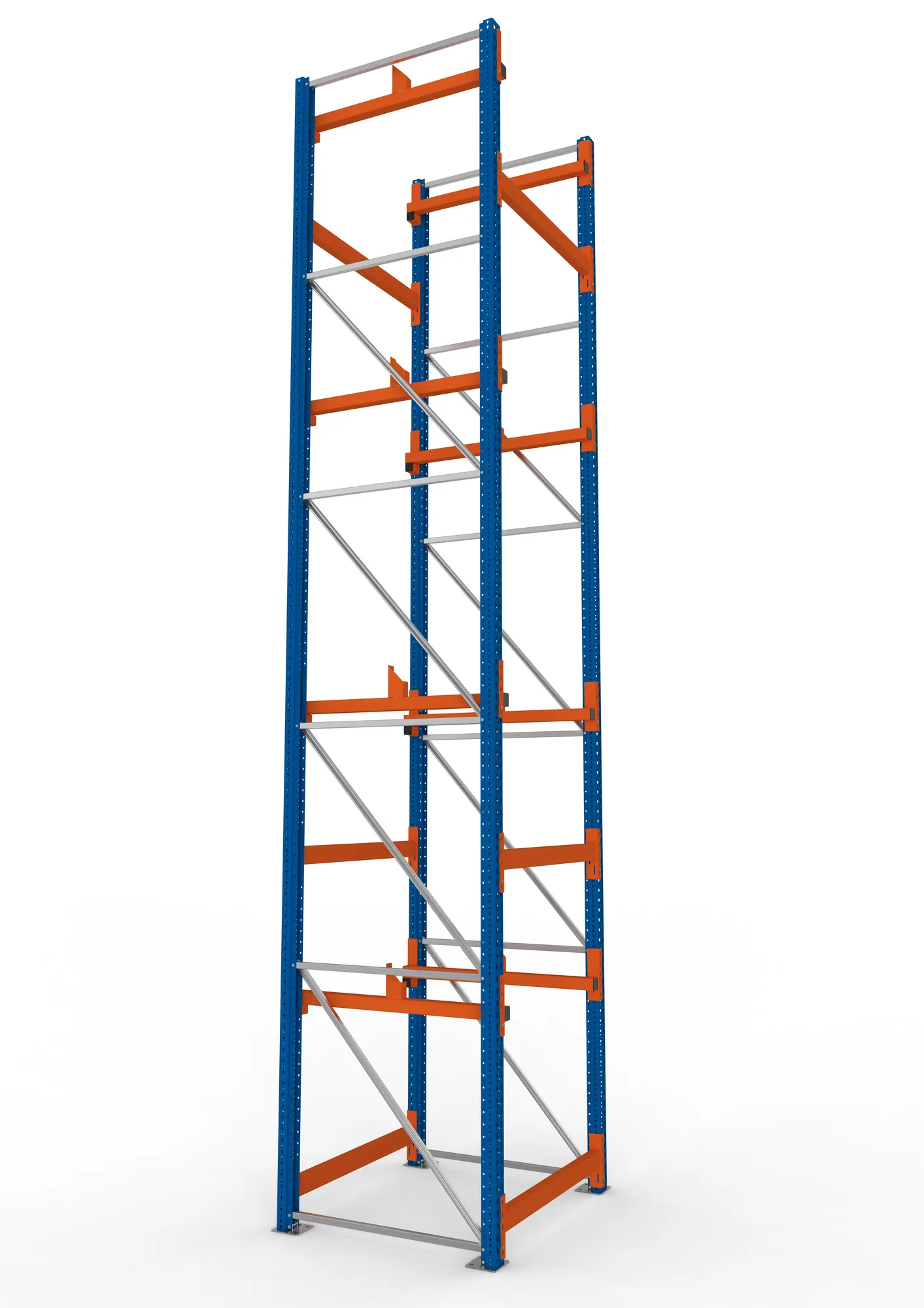 META MULTIPAL | Kabeltrommelregal | Grundregal | 5500 x 1100 x 1100 mm | Feldlast 5500 kg | 2 Ebenen | Typ 1 | RAL 5010