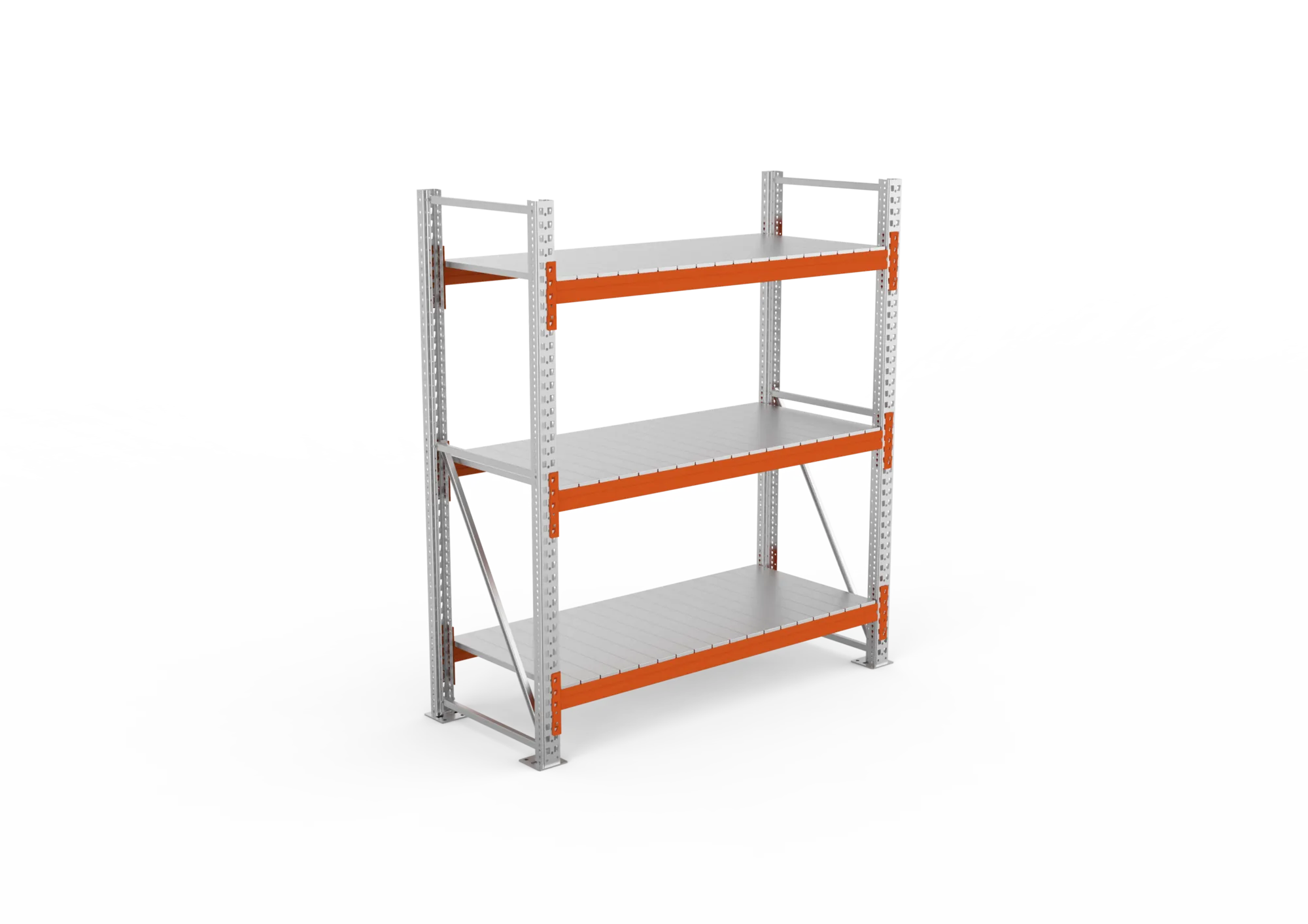 META MULTIPAL | Großfachregal | Grundregal | 2200 x 1825 x 800 mm | Fachlast 1800 kg | 3 Ebenen | Stahlpaneele | verzinkt