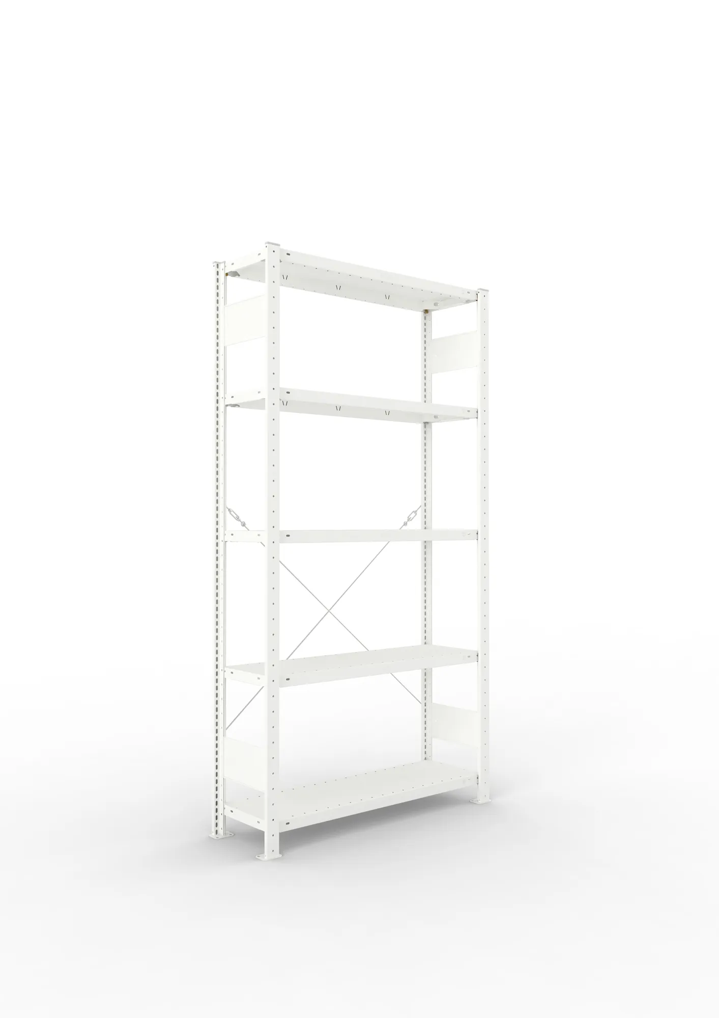 META CLIP | Fachbodenregal | Grundregal | 2000 x 1000 x 300 mm | Fachlast 150 kg | 4+1 Ebenen | RAL 7035