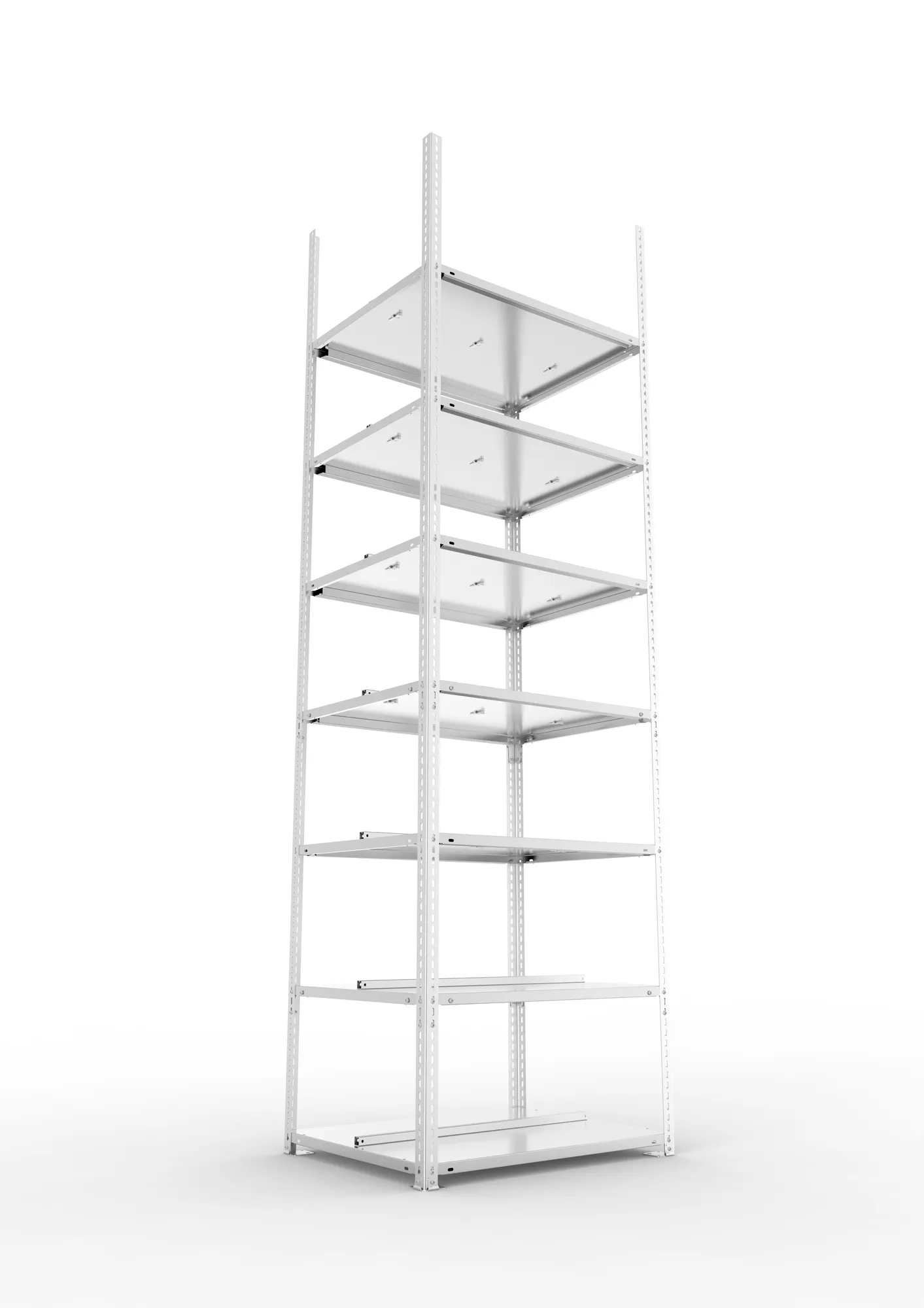 META FIX COMPACT | Büro-Schraubregal | Grundregal | 2500 x 750 x 600 mm | Fachlast 100 kg | 7 Ebenen | verzinkt