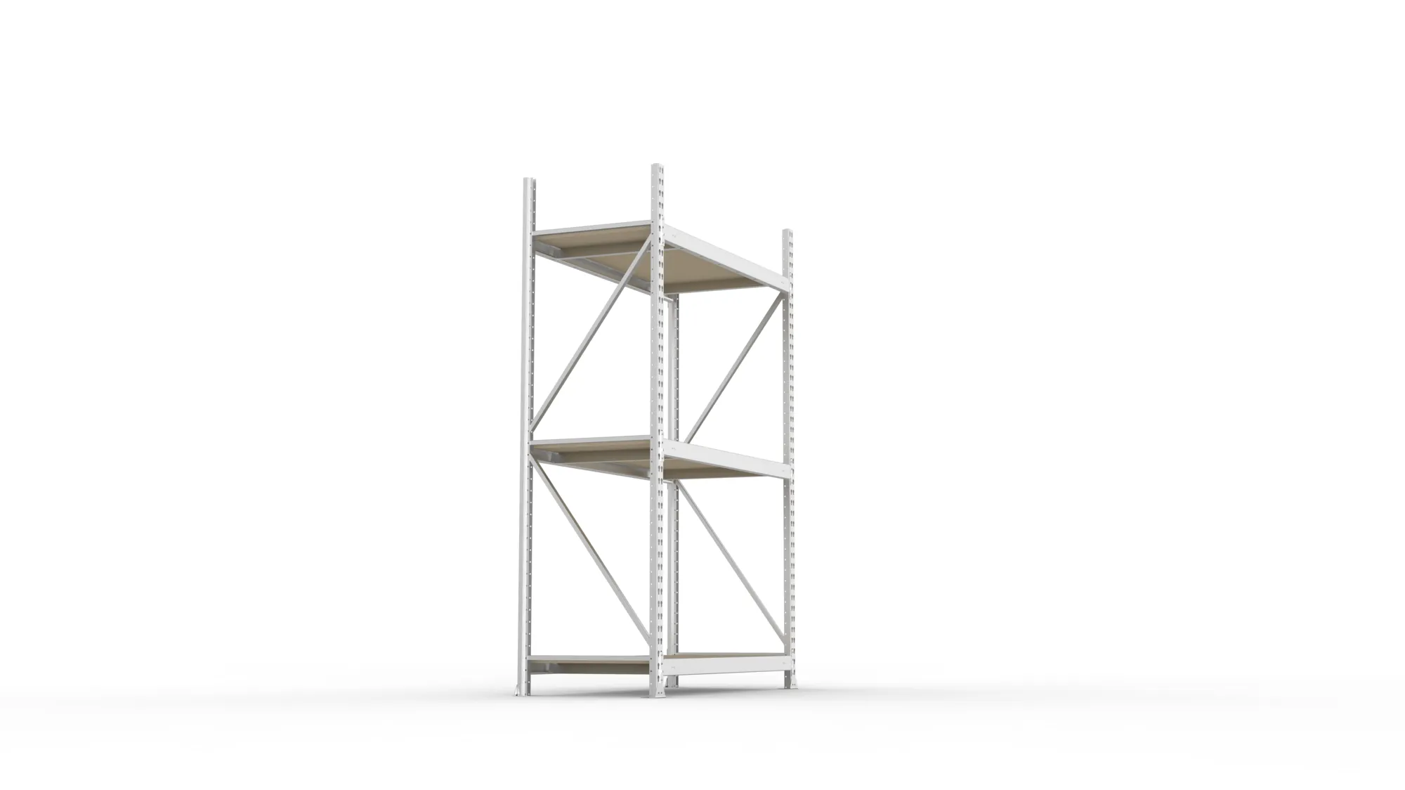 META MINI-RACK Weitspannregal | Grundregal | 2200 x 1400 x 650 mm | Fachlast 600 kg | Spanplattenböden | 3 Ebenen