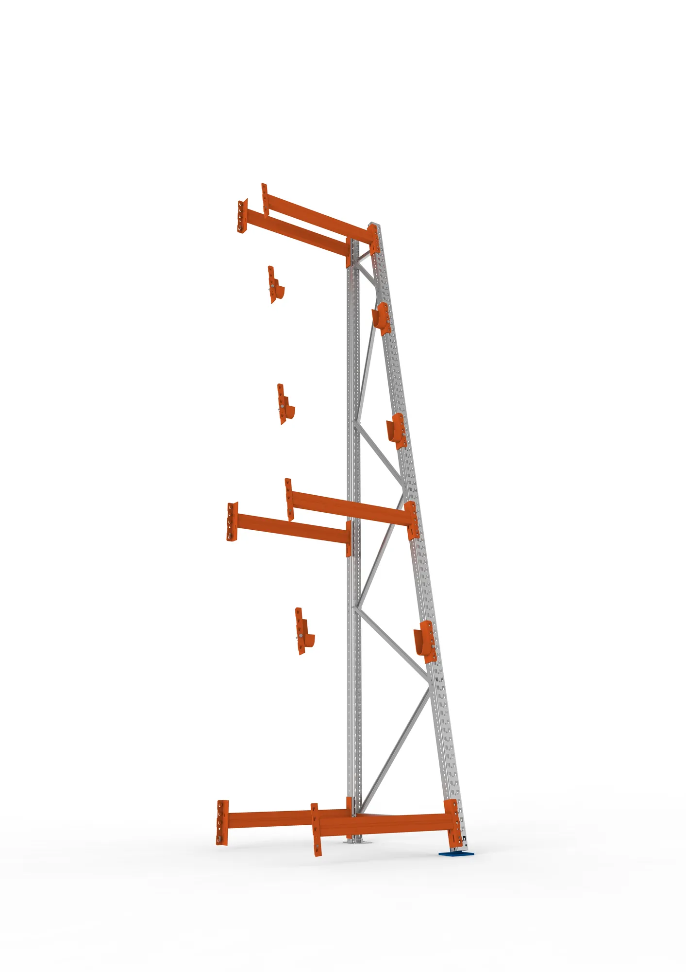 META MULTIPAL | Kabeltrommelregal | Anbauregal | 4400 x 900 x 1100 mm | Feldlast 2250 kg | 3 Ebenen | Typ 3/A-Ständer | verzinkt