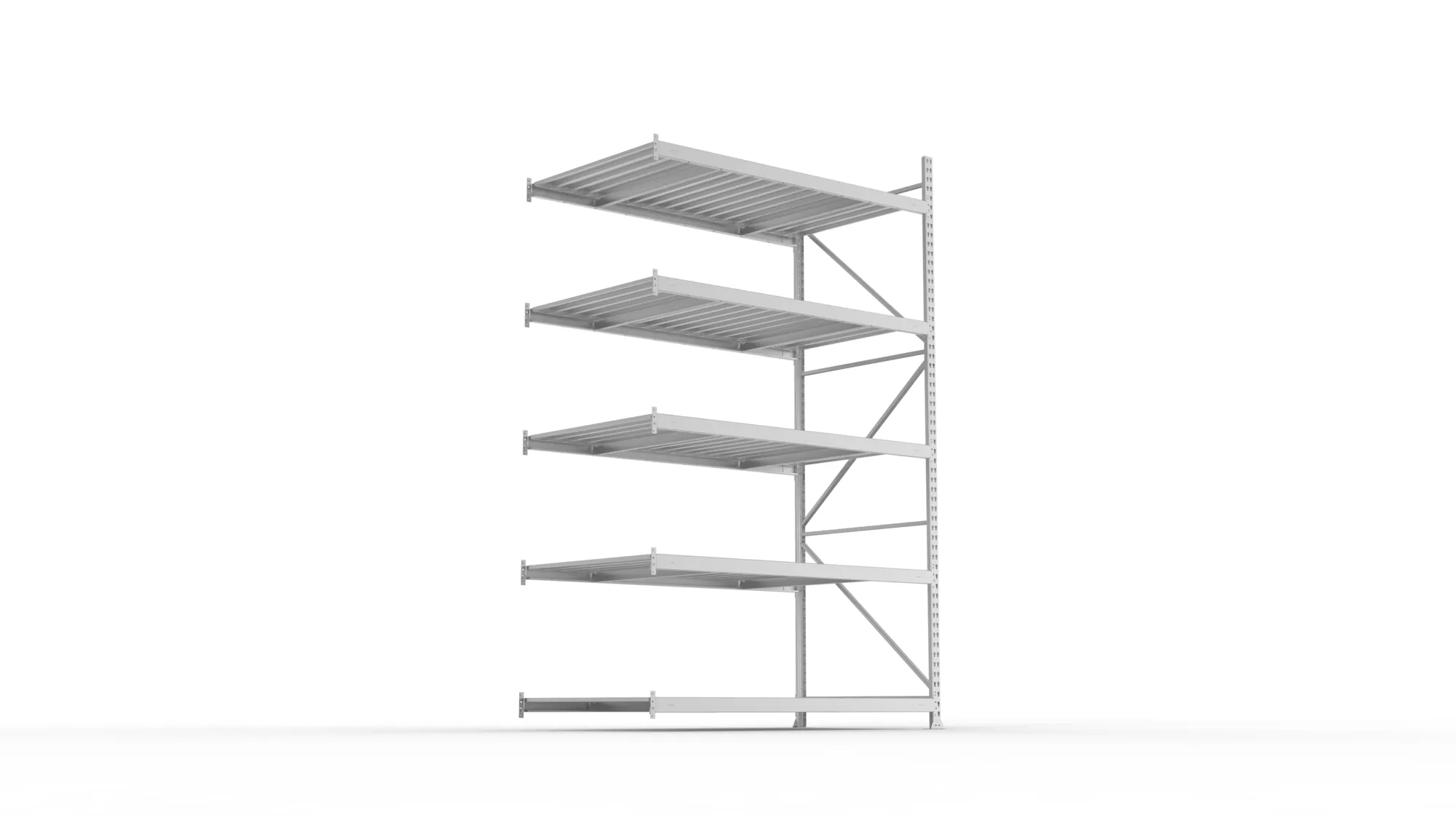 META MINI-RACK Weitspannregal | Anbauregal | 3000 x 1800 x 1050 mm | Fachlast 600 kg | Stahlpaneelböden | 5 Ebenen