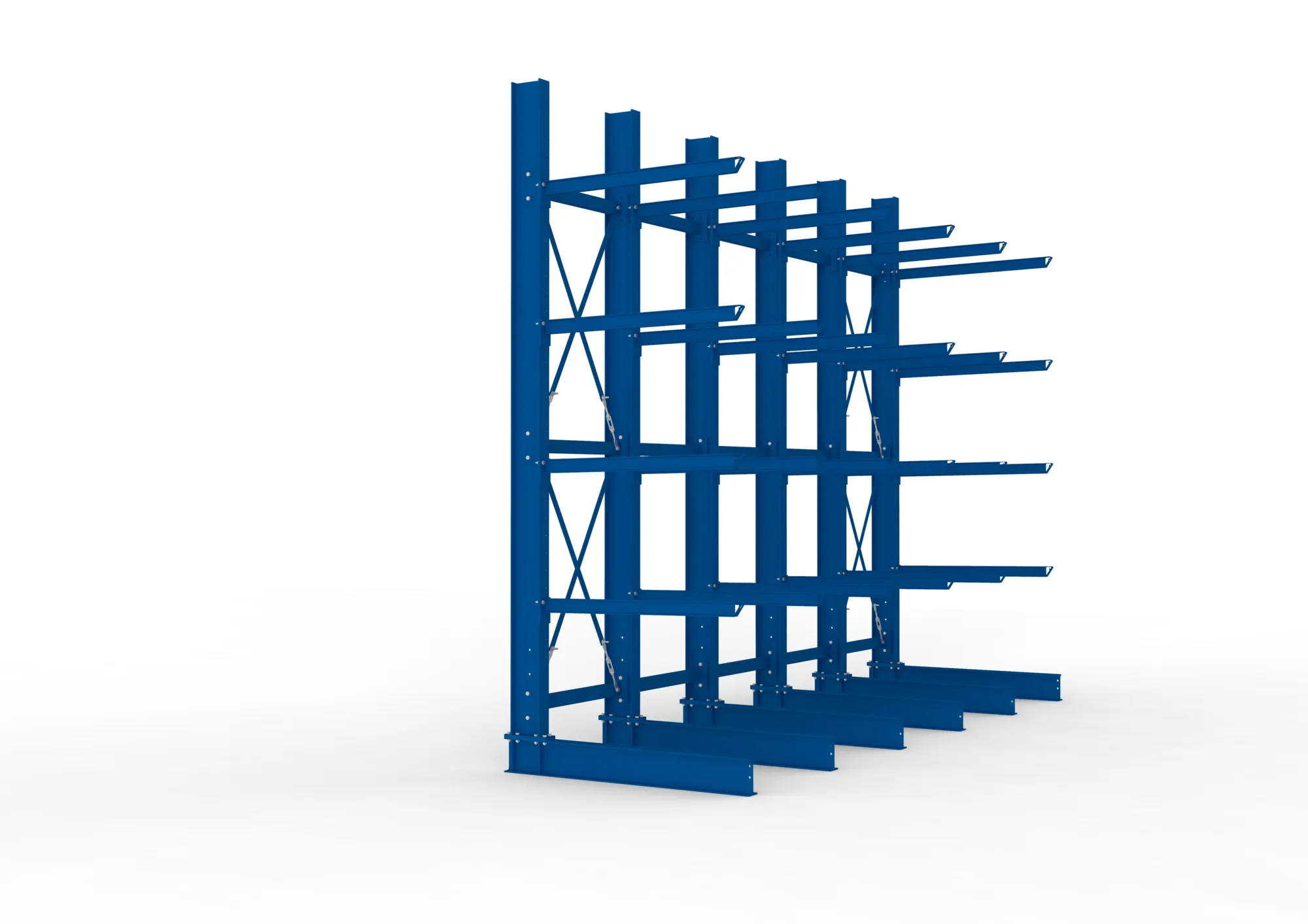 META MULTISTRONG H | Kragarmregal | 5 Felder | 4000 x 5000 x 1250 mm | Armlast 400 kg | einseitig | 4+1 Ebenen