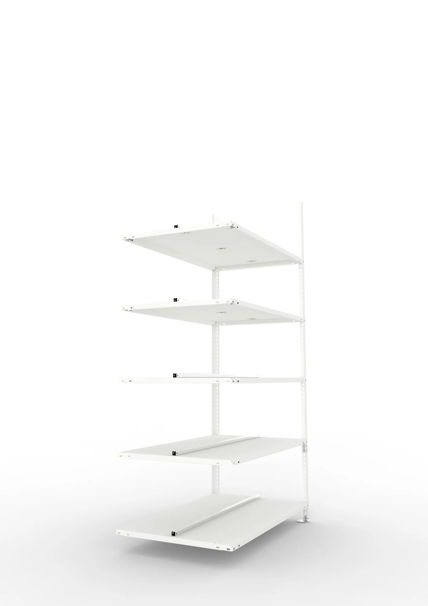 META FIX COMPACT | Büro-Schraubregal | Anbauregal | 1850 x 1000 x 600 mm | Fachlast 80 kg | 5 Ebenen | RAL 7035