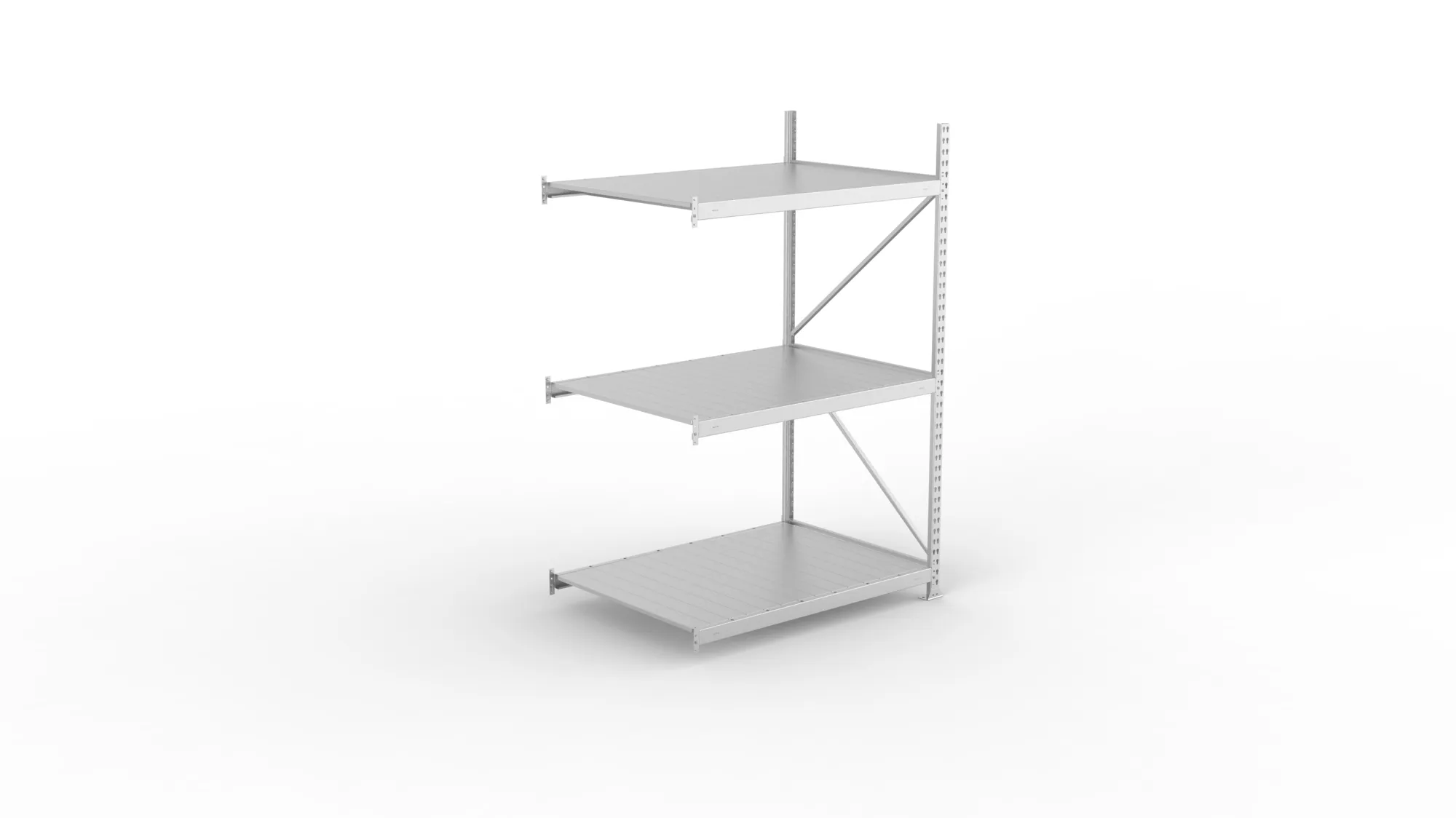 META MINI-RACK Weitspannregal | Anbauregal | 2200 x 1400 x 1050 mm | Fachlast 600 kg | Stahlpaneelböden | 3 Ebenen