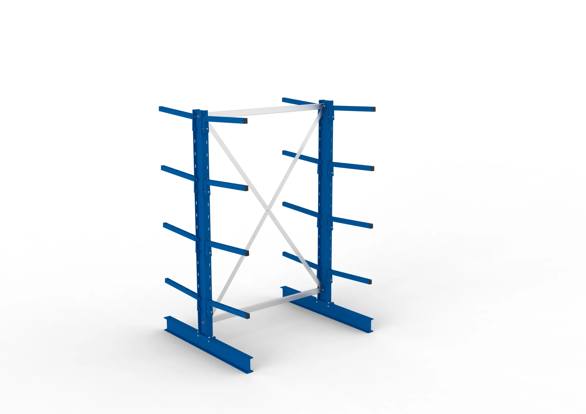 META MULTISTRONG L | Kragarmregal | Grundregal | 2000 x 1300 x 500 mm | Armlast 175 kg | doppelseitig | 4+1 Ebenen