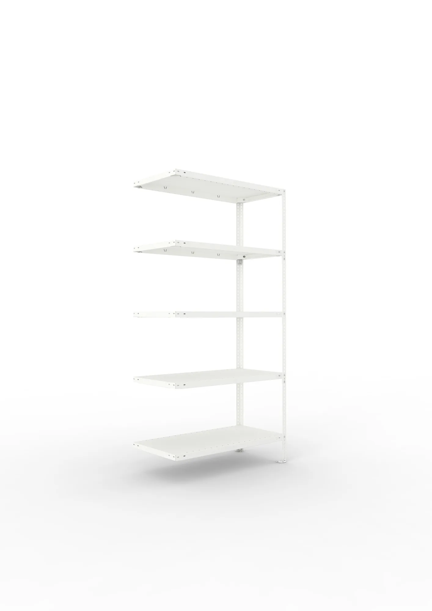 META FIX | Fachbodenregal | Anbauregal | 2000 x 1000 x 500 mm | Fachlast 150 kg | 5 Ebenen | RAL 7035