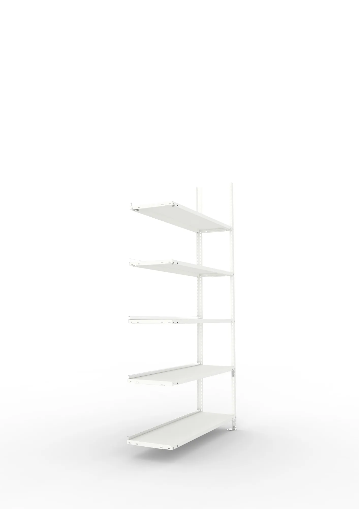META FIX COMPACT | Büro-Schraubregal | Anbauregal | 1850 x 1000 x 300 mm | Fachlast 80 kg | 5 Ebenen | RAL 7035