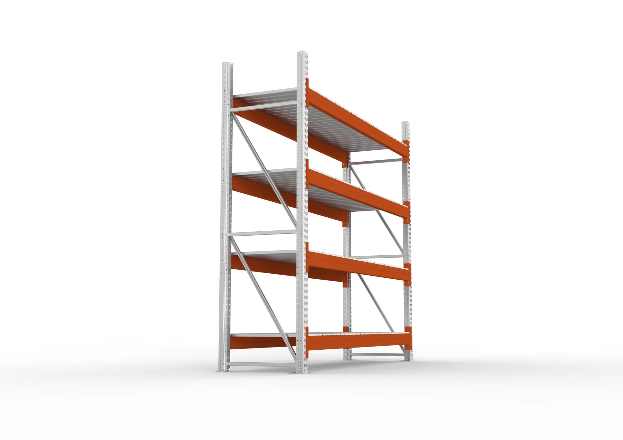 META MULTIPAL | Großfachregal | Grundregal | 2700 x 2700 x 800 mm | Fachlast 2400 kg | 4 Ebenen | Stahlpaneele | verzinkt