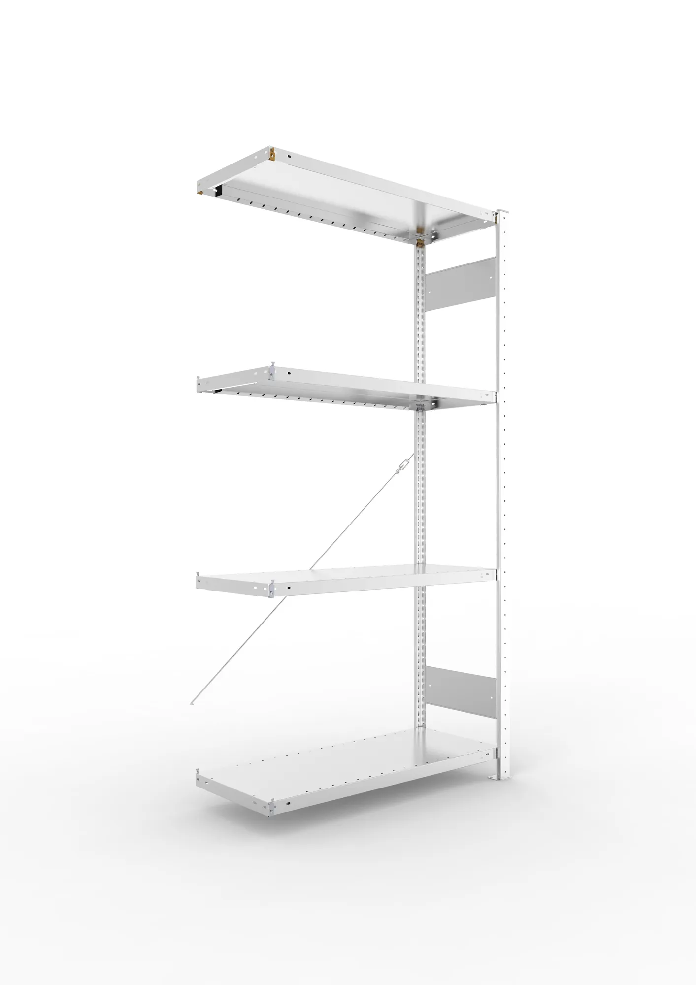 META CLIP SET | Fachbodenregal | Anbauregal | 2000 x 1000 x 400 mm | Fachlast 100 kg | 3+1 Ebenen | verzinkt