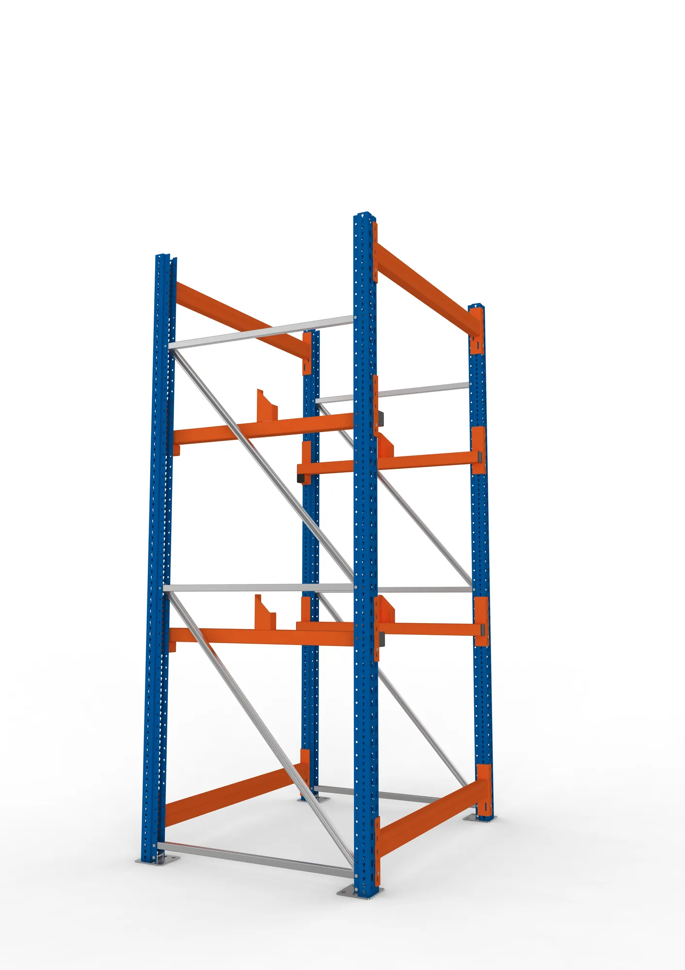 META MULTIPAL | Kabeltrommelregal | Grundregal | 2700 x 1300 x 1100 mm | Feldlast 4000 kg | 2 Ebenen | Typ 1 | RAL 5010