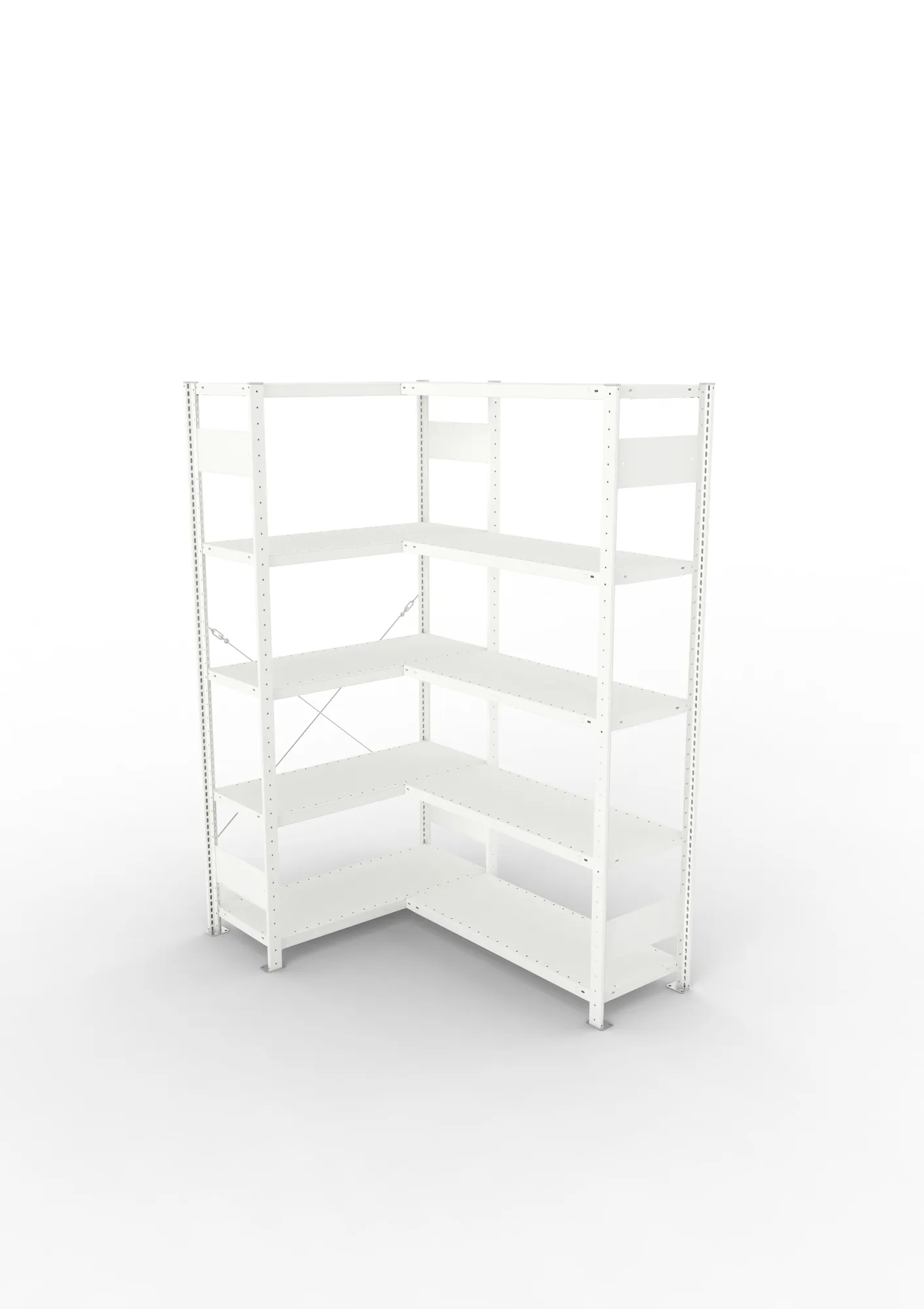 META CLIP | Eckregal | 2000 x 1000 x 400 mm | Fachlast 100 kg | 4+1 Ebenen | RAL 7035
