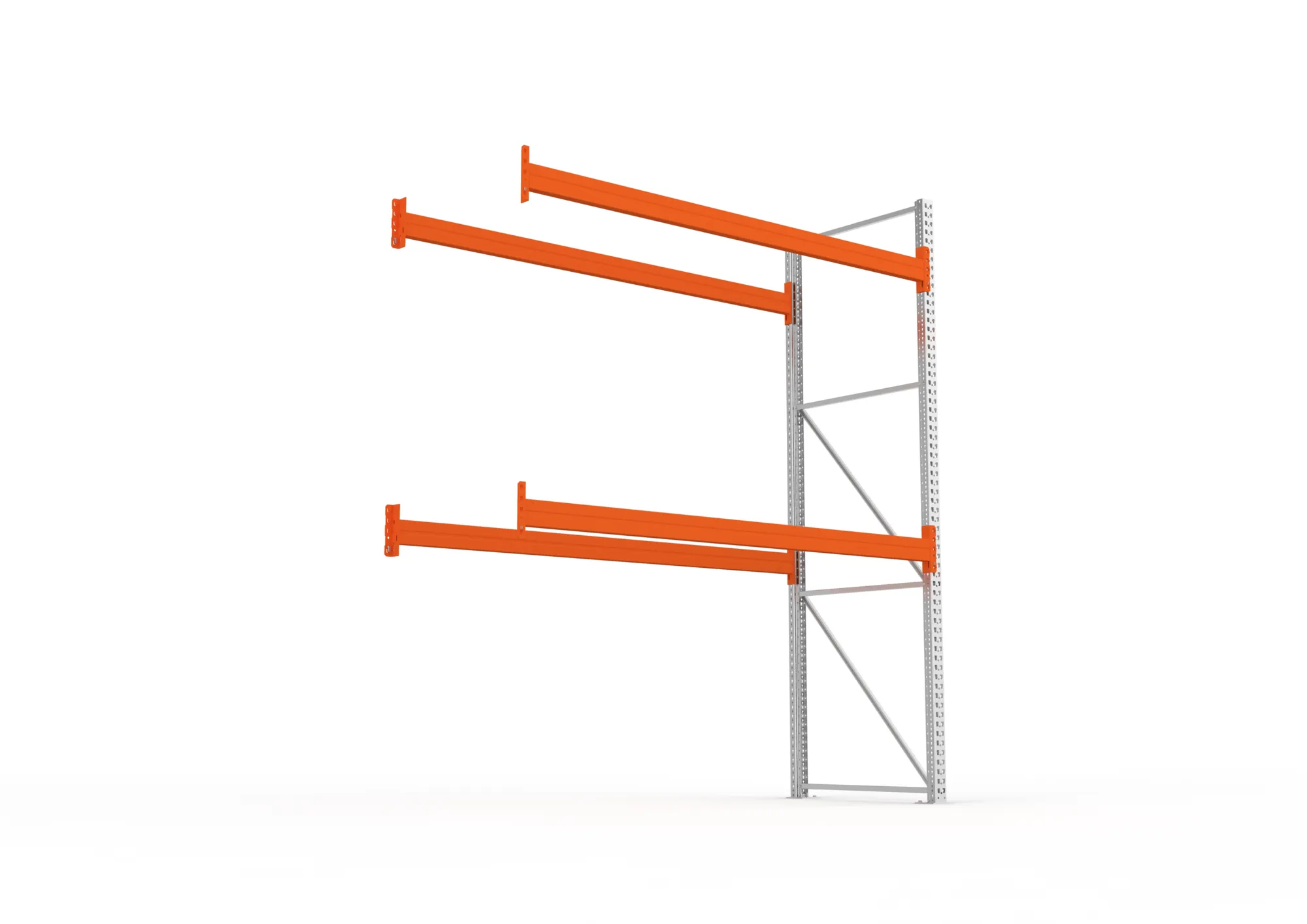 META MULTIPAL | Palettenregal | Anbauregal | 3300 x 2700 x 1100 mm | Fachlast 980 kg | 3 Ebenen | 9 Paletten | verzinkt