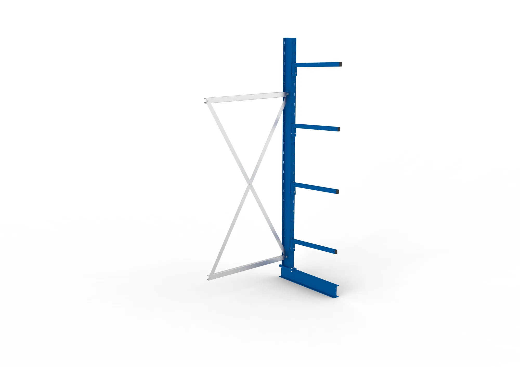 META MULTISTRONG L | Kragarmregal | Anbauregal | 2500 x 1000 x 600 mm | Armlast 140 kg | einseitig | 4+1 Ebenen