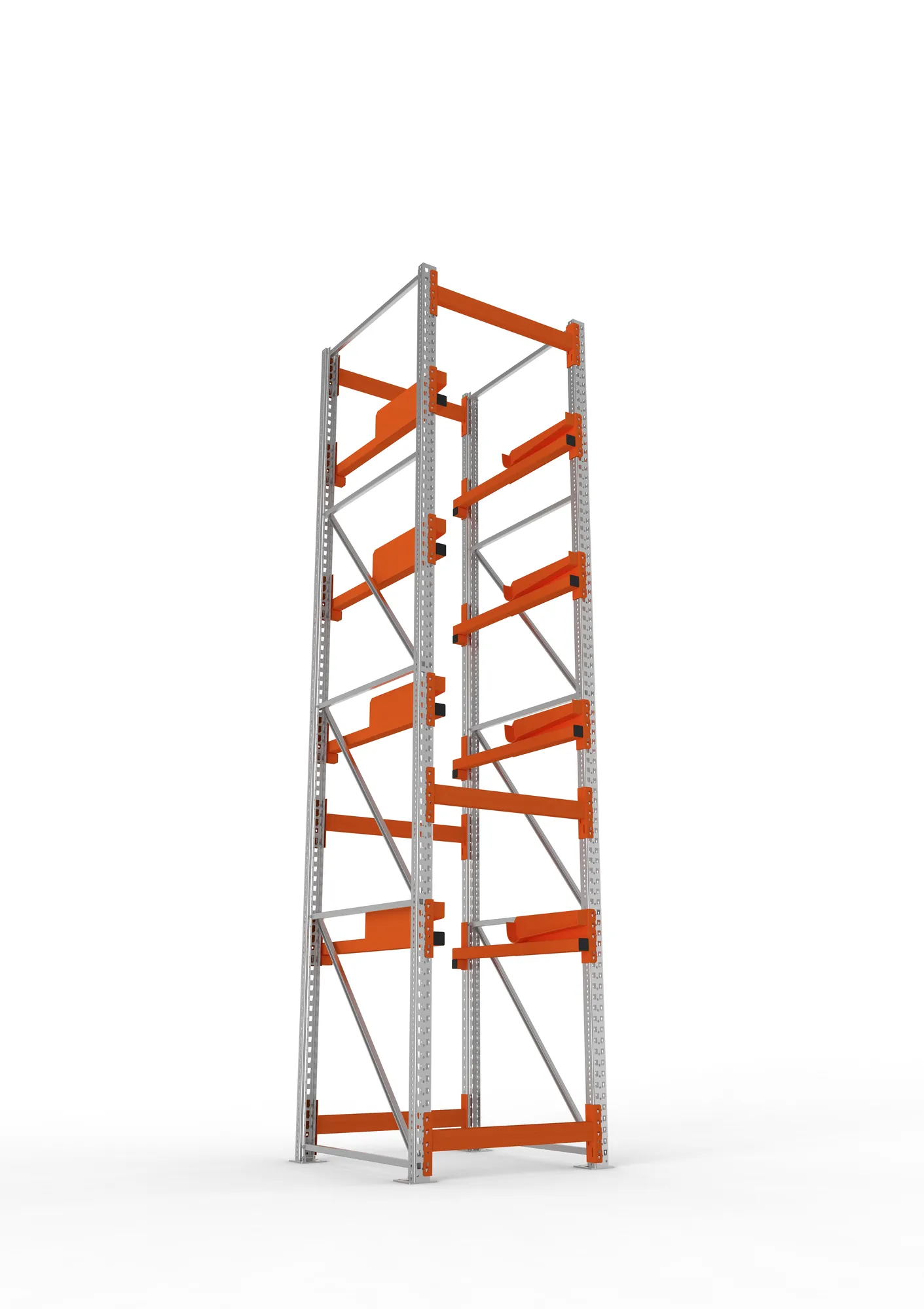 META MULTIPAL | Kabeltrommelregal | Grundregal | 4400 x 900 x 1100 mm | Feldlast 5500 kg | 4 Ebenen | Typ 2 | RAL 5010